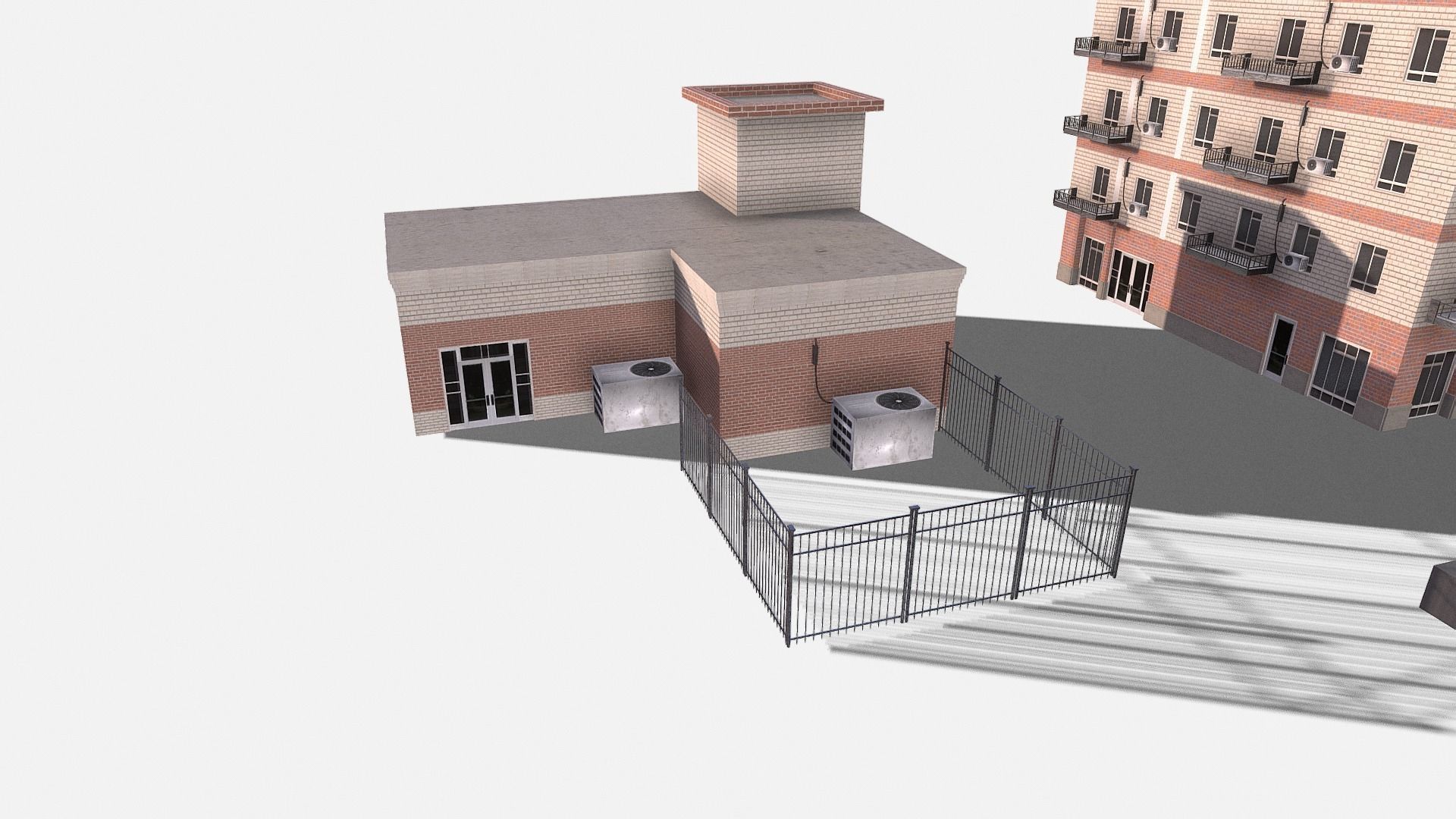 modular kit buildings expansion pack Low-poly 3D model_32