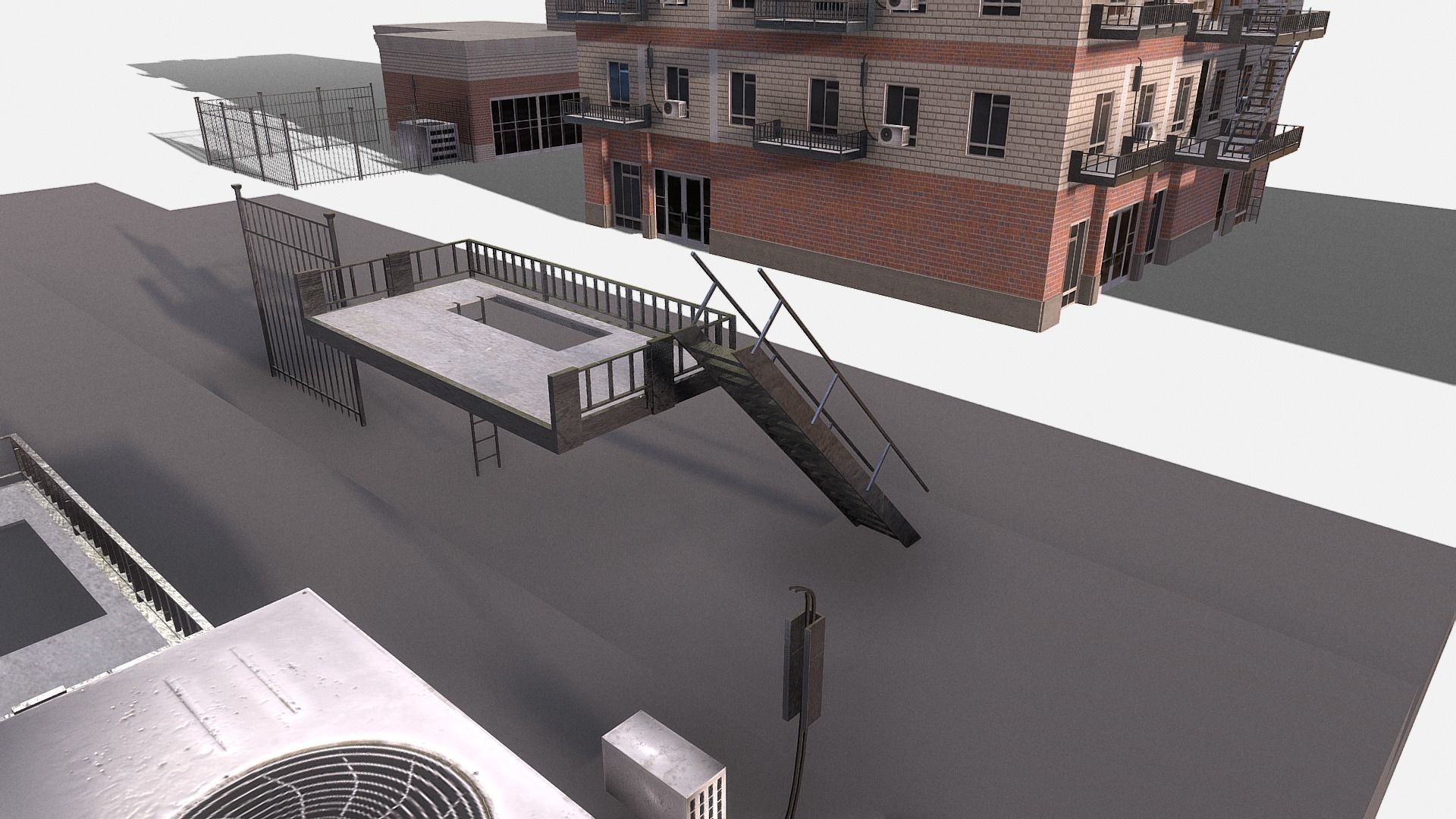 modular kit buildings expansion pack Low-poly 3D model_13