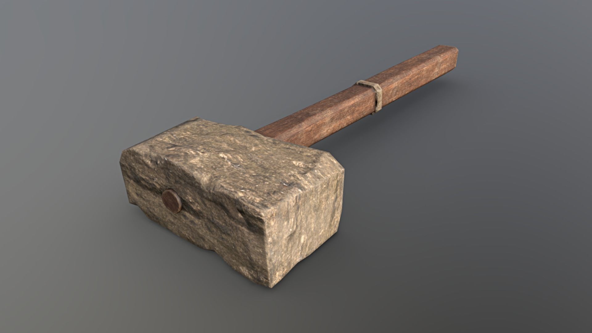 Hammer - Stone Low-poly 3D model_3
