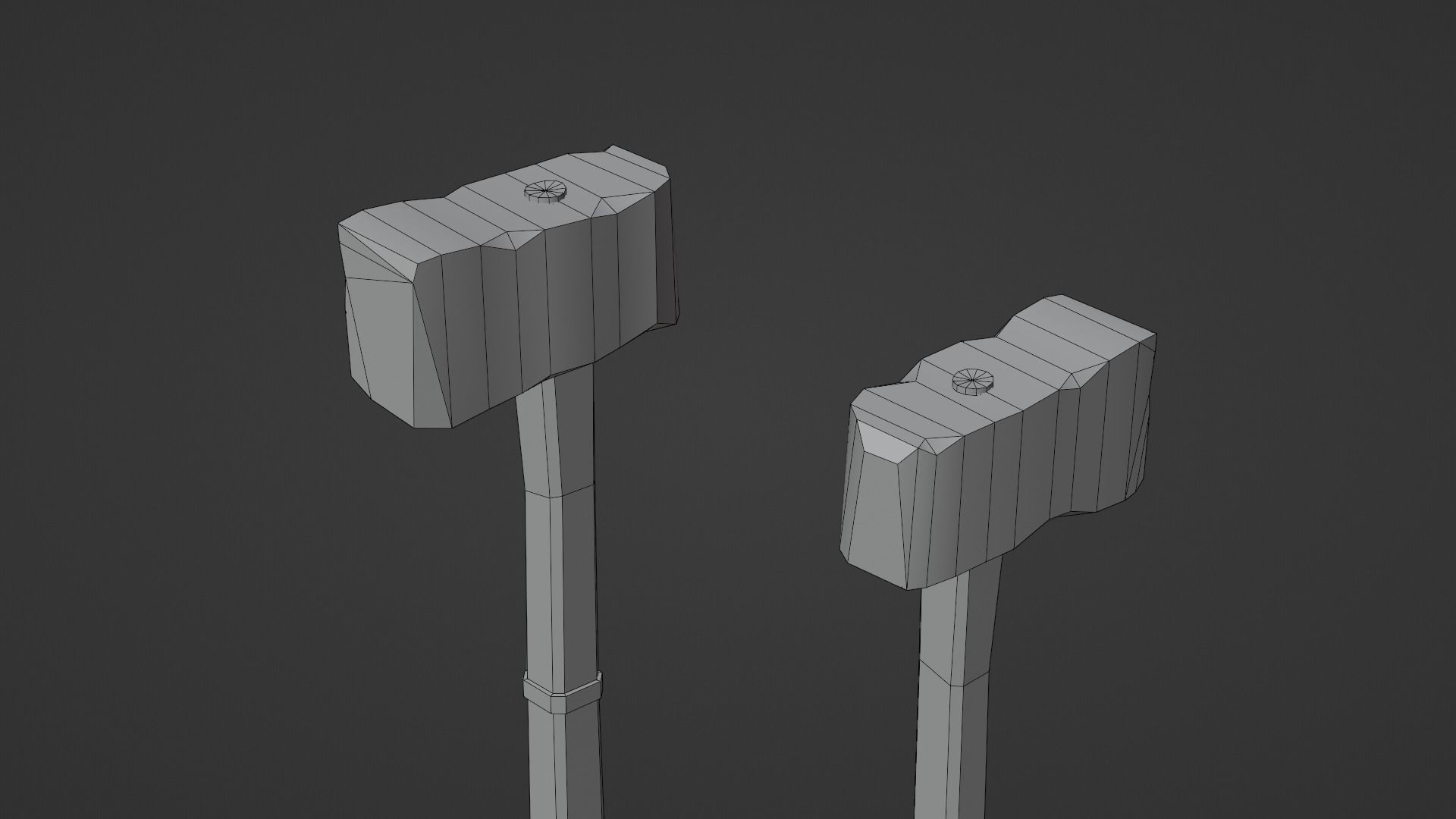 Hammer - Stone Low-poly 3D model_7