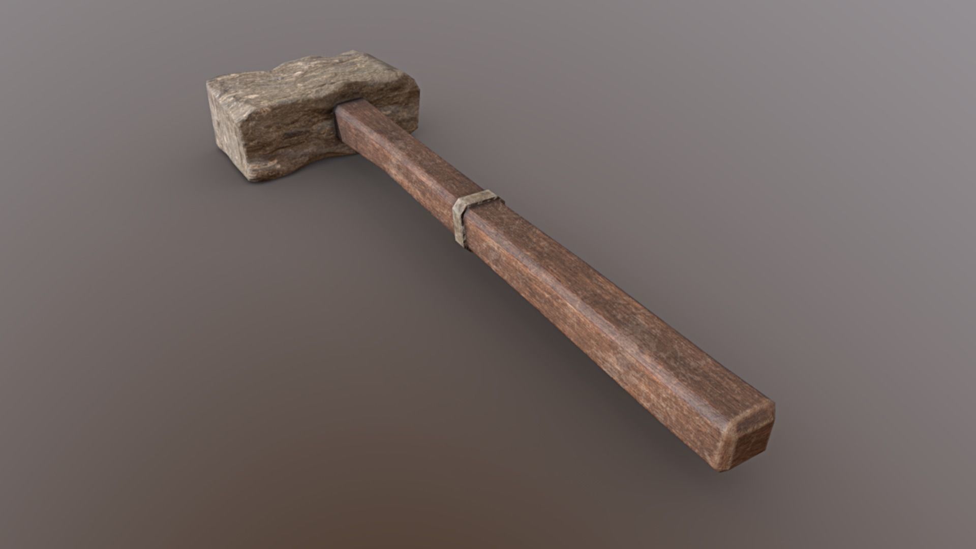 Hammer - Stone Low-poly 3D model_4