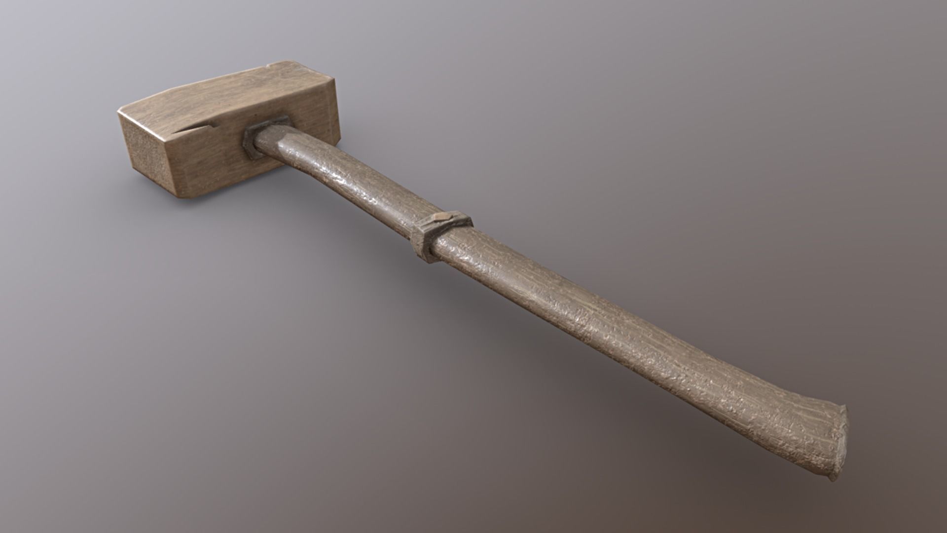 Hammer - Wood Low-poly 3D model_4