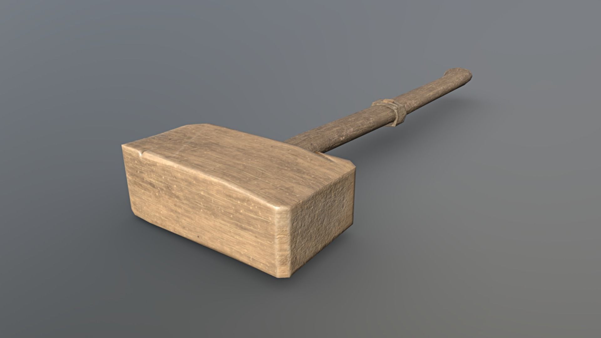 Hammer - Wood Low-poly 3D model_3