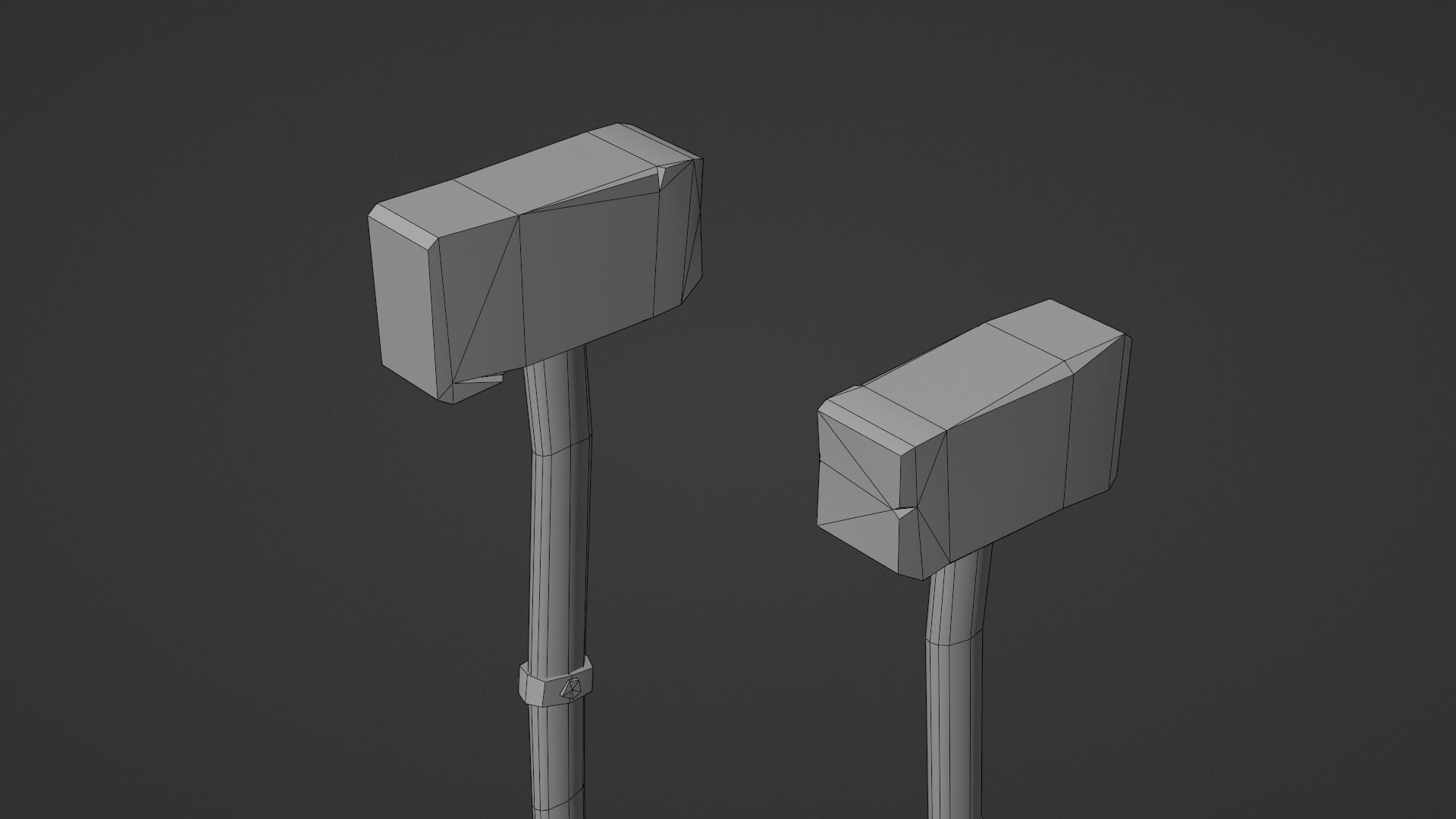 Hammer - Wood Low-poly 3D model_7