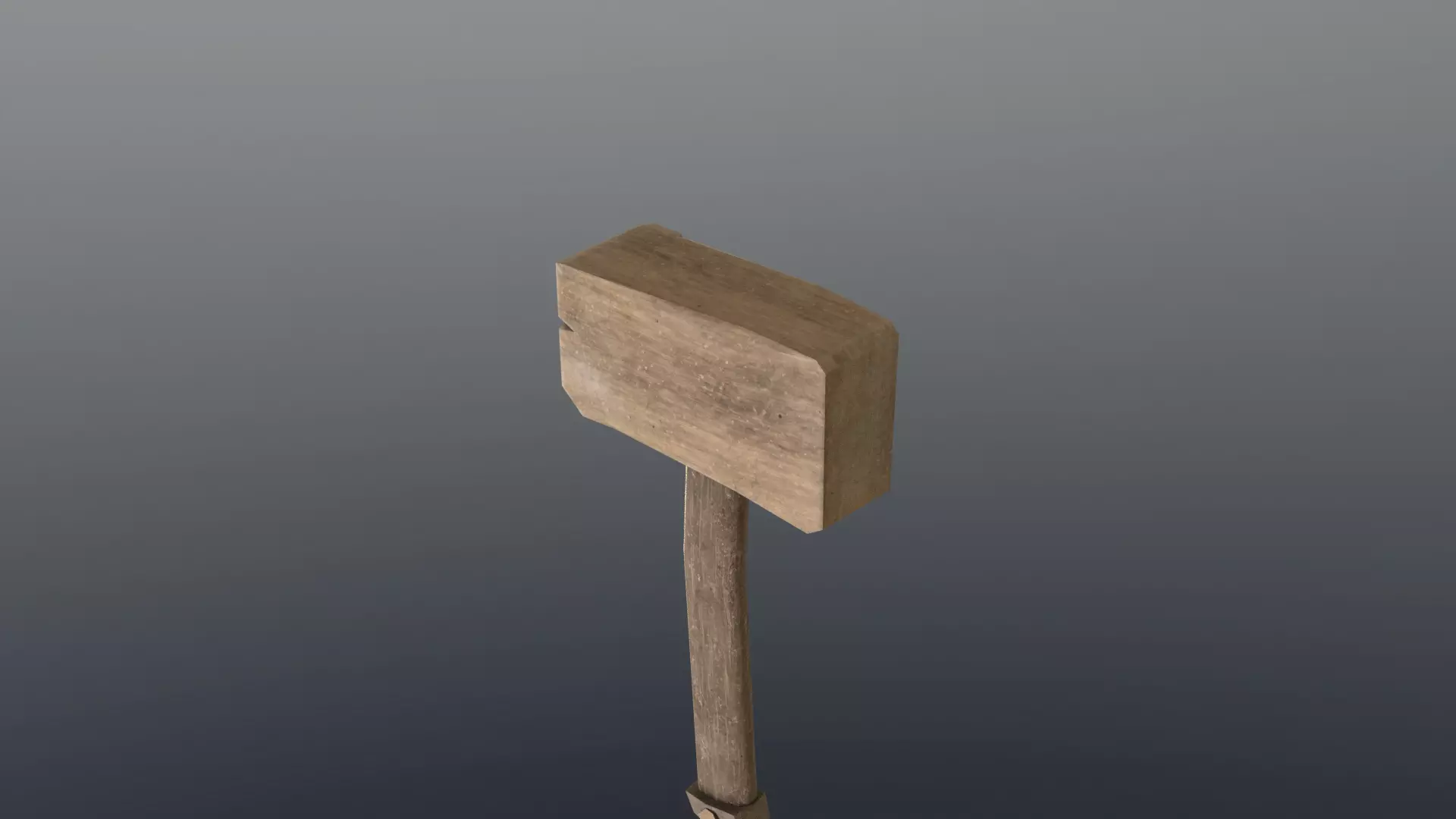 Hammer - Wood Low-poly 3D model_0