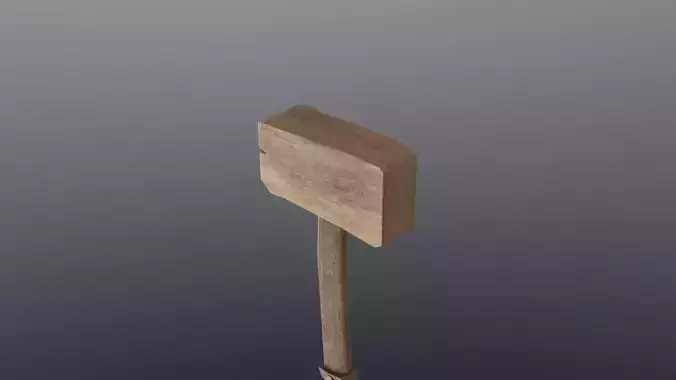 Hammer - Wood Low-poly 3D model