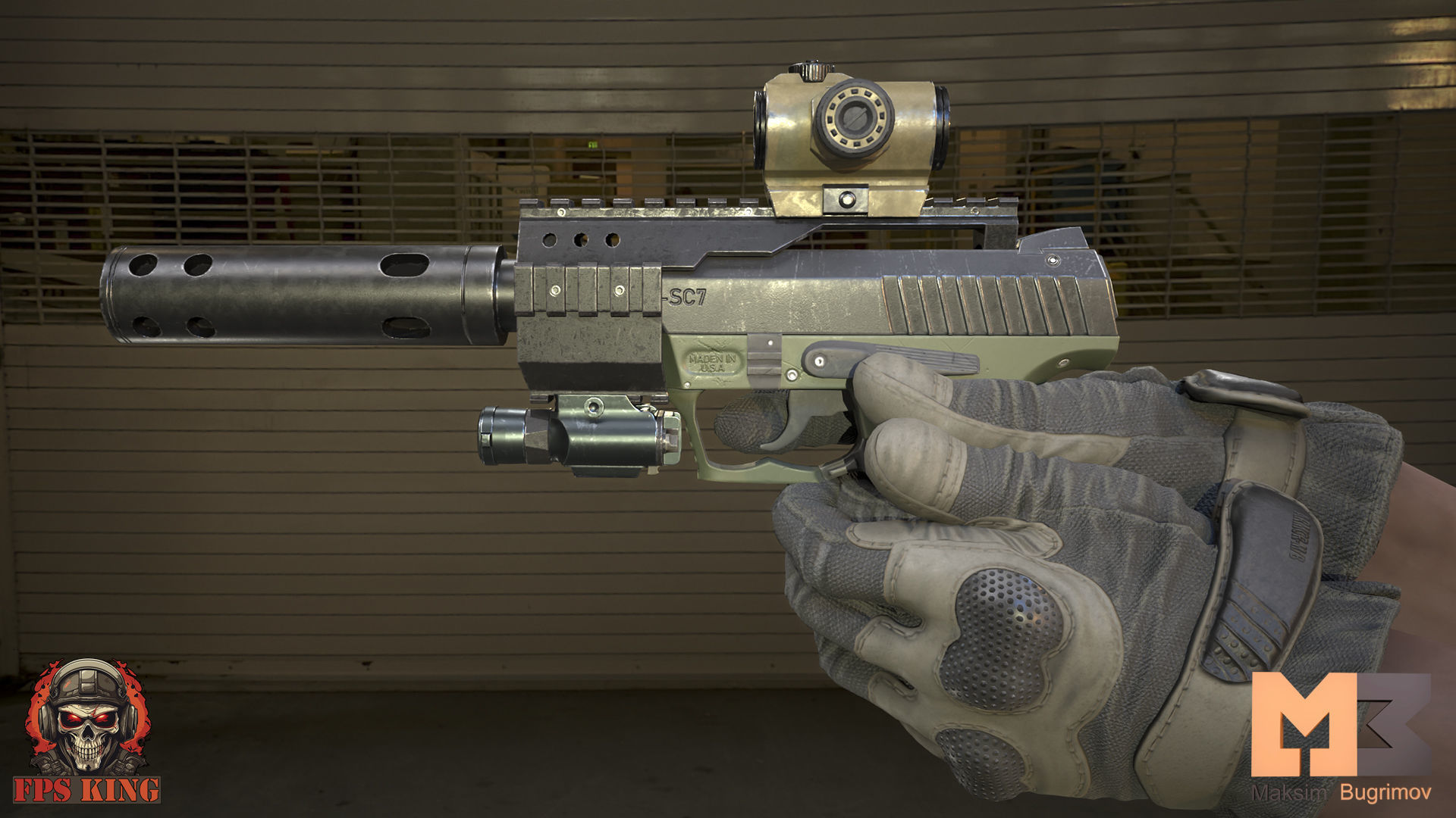 FPS ANIMATIONS SINGLE PISTOL Low-poly 3D model_5