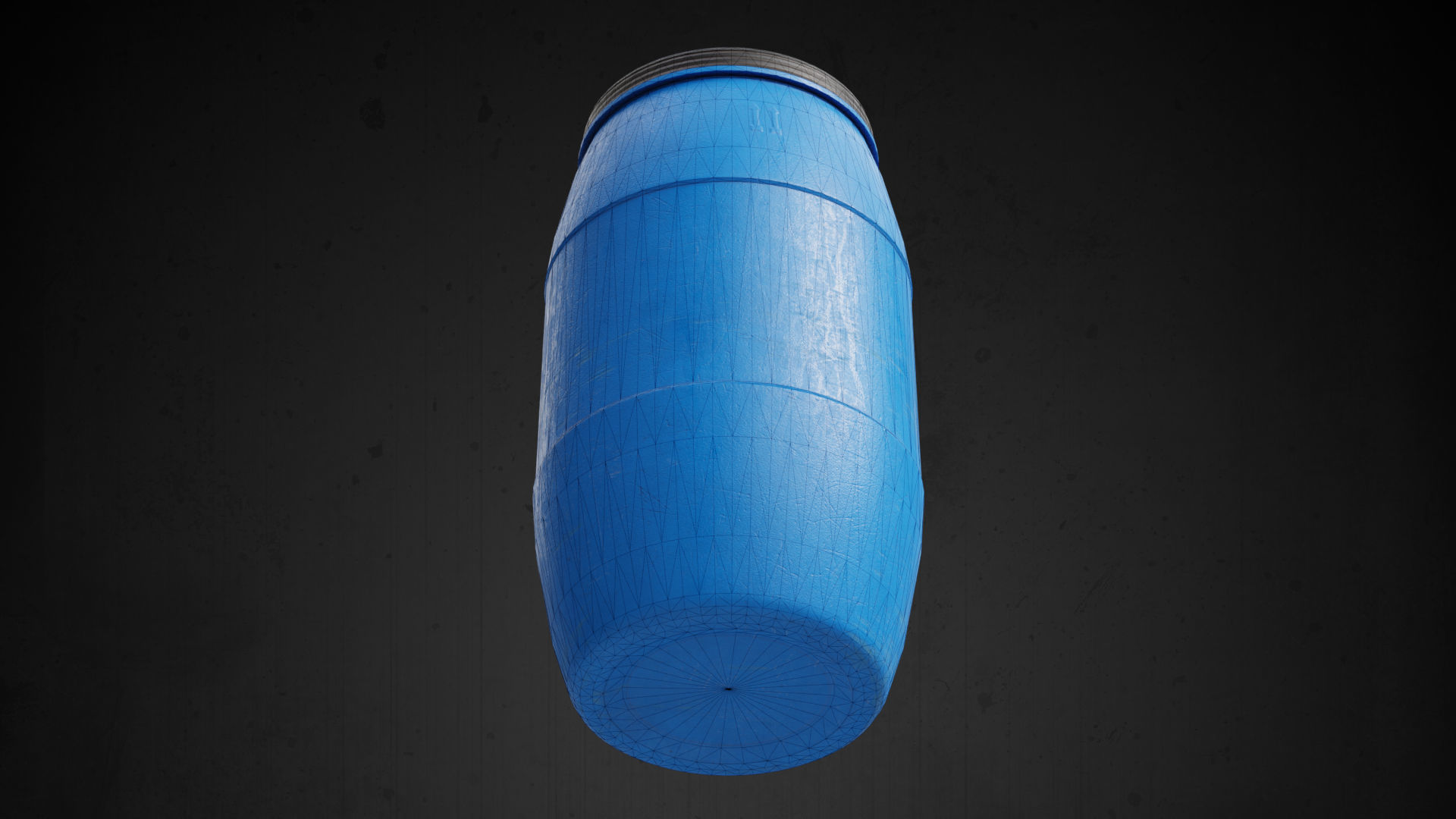 Plastic Drum Game-Ready Low-poly 3D model_10