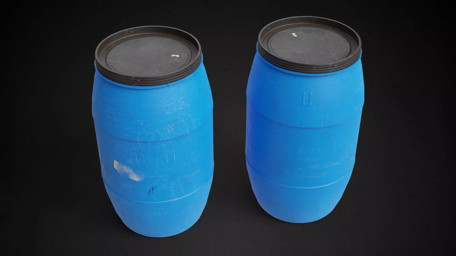 Plastic Drum Game-Ready Low-poly 3D model_0