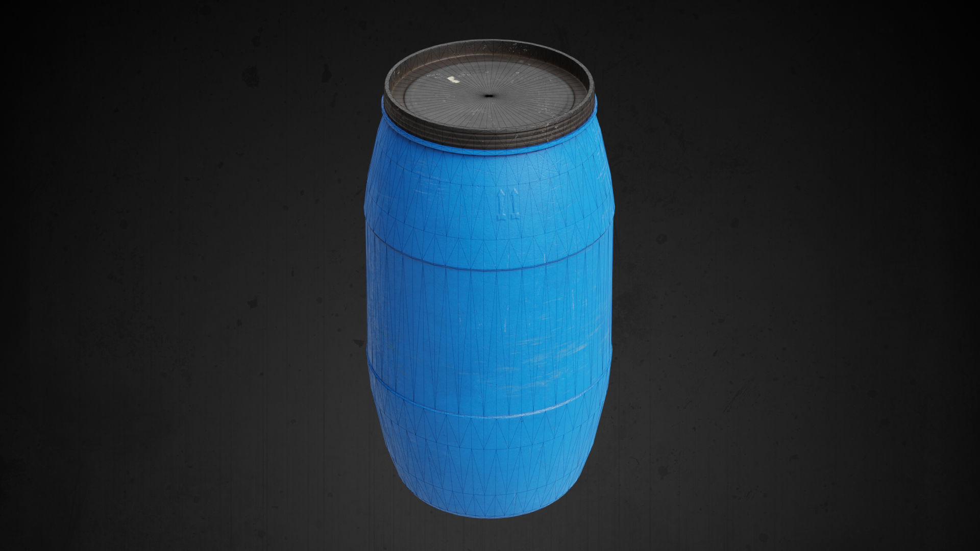 Plastic Drum Game-Ready Low-poly 3D model_11