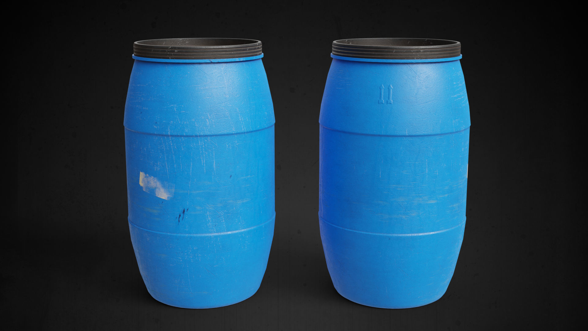 Plastic Drum Game-Ready Low-poly 3D model_1