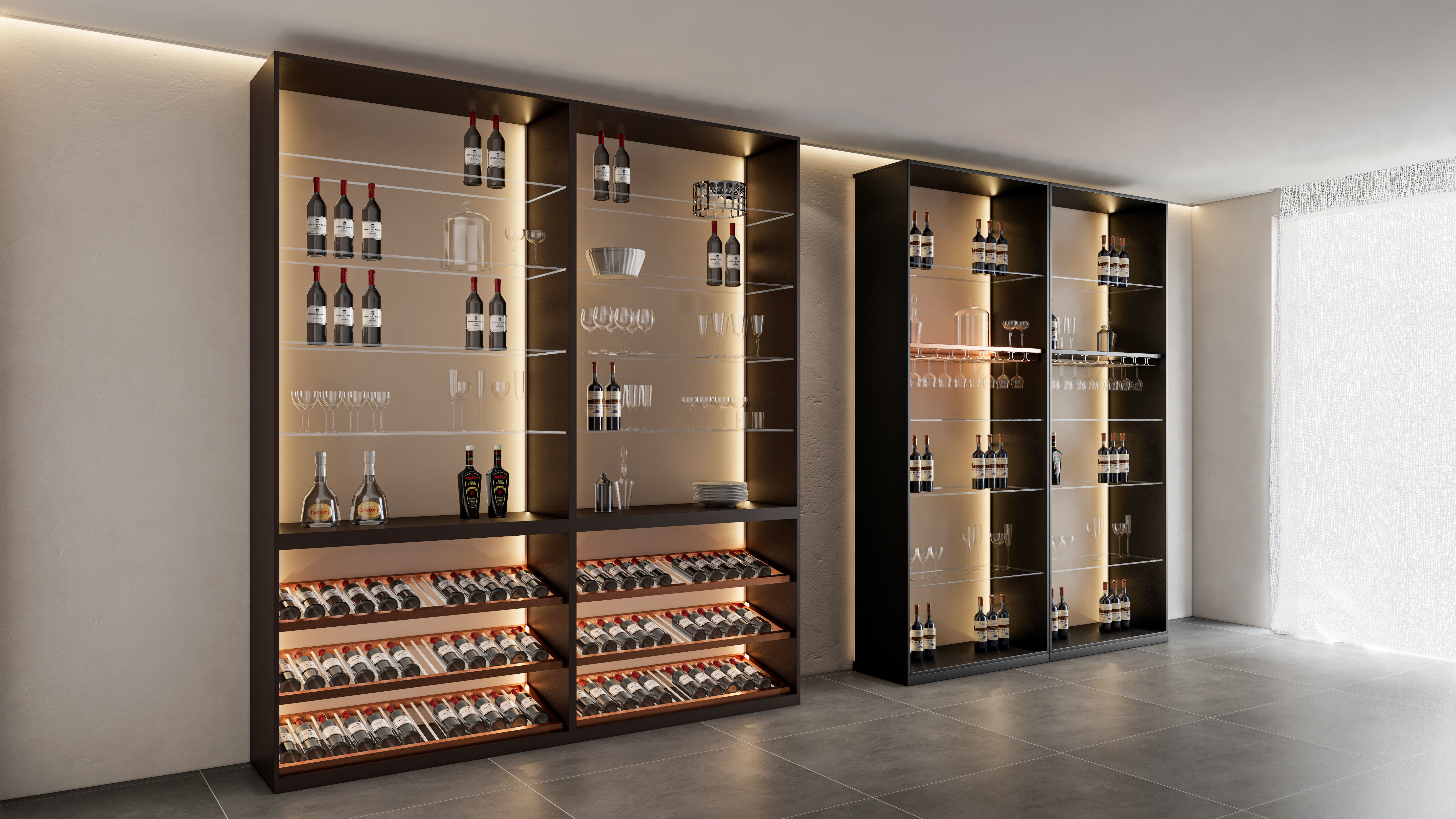 Wine cabinet Rack Cellar 3D model_6