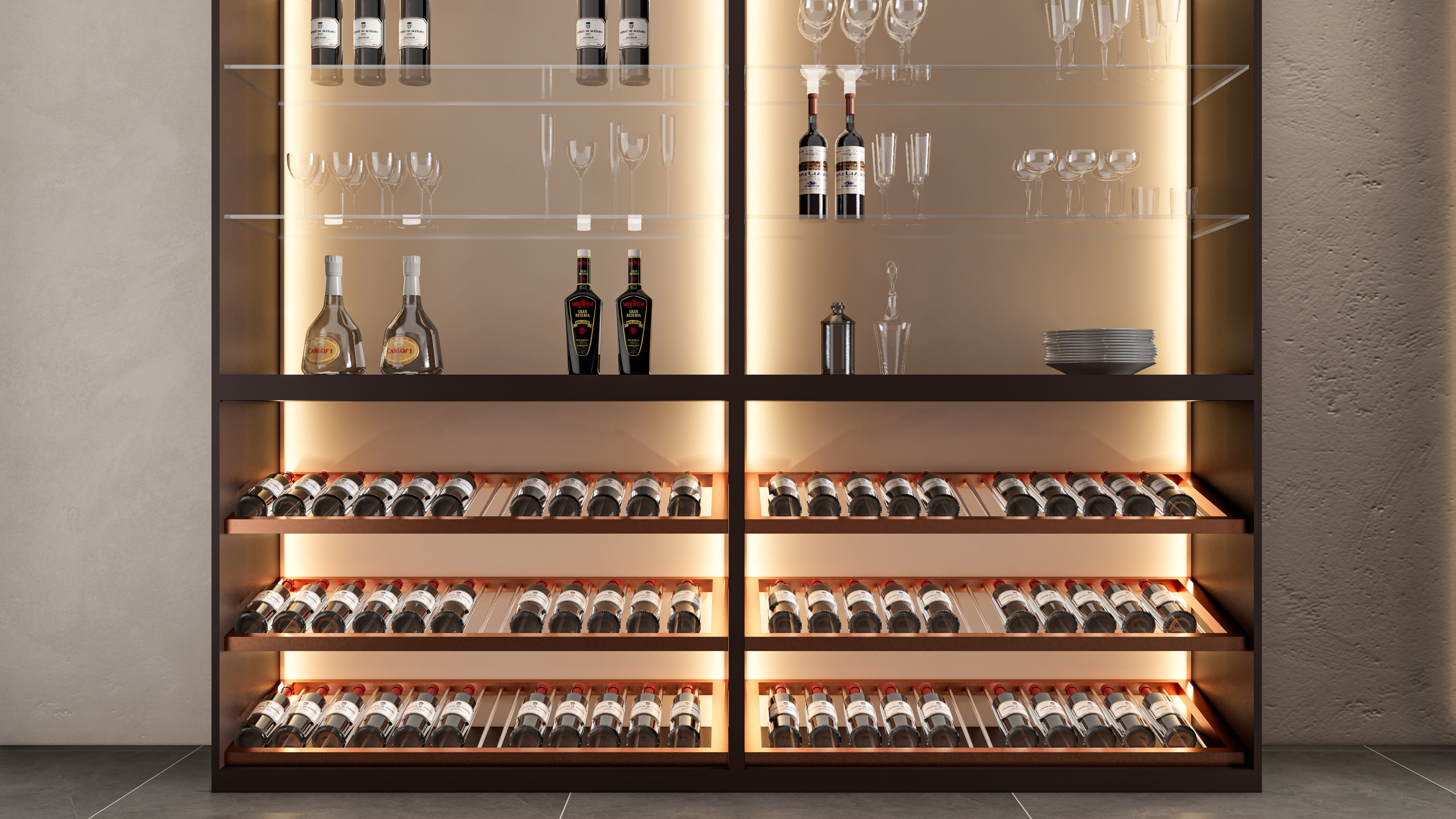Wine cabinet Rack Cellar 3D model_11