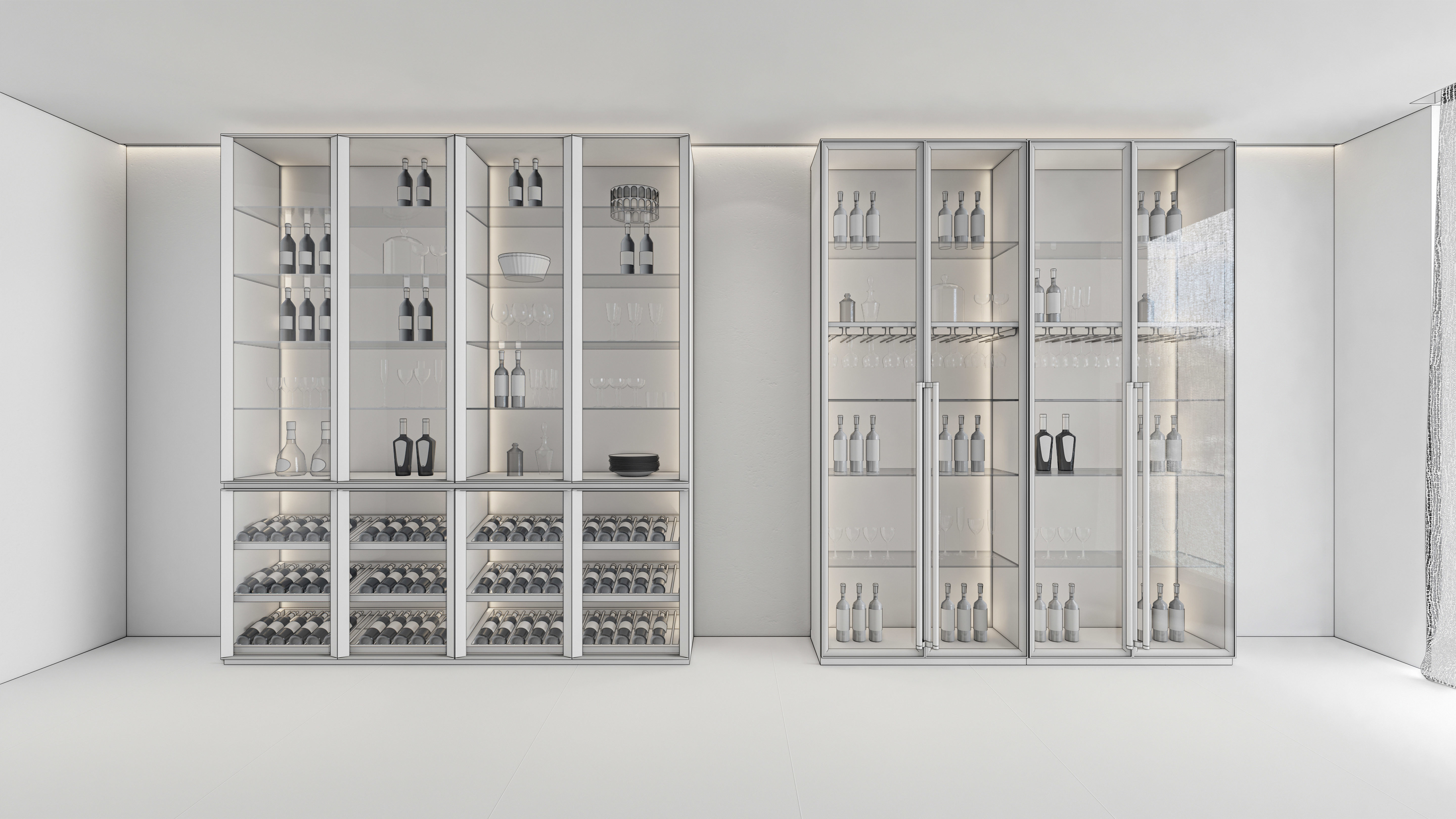 Wine cabinet Rack Cellar 3D model_18