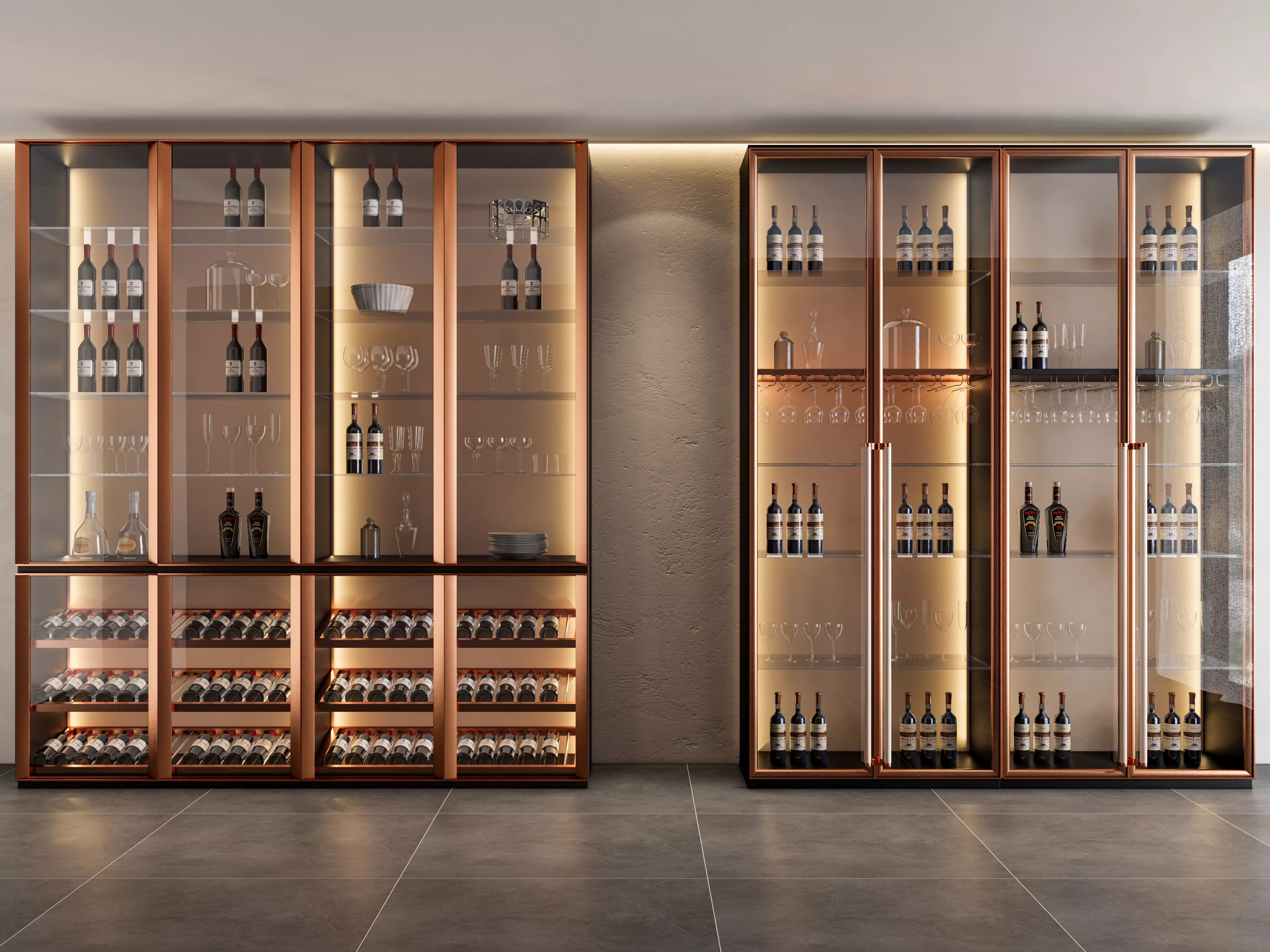 Wine cabinet Rack Cellar 3D model_0