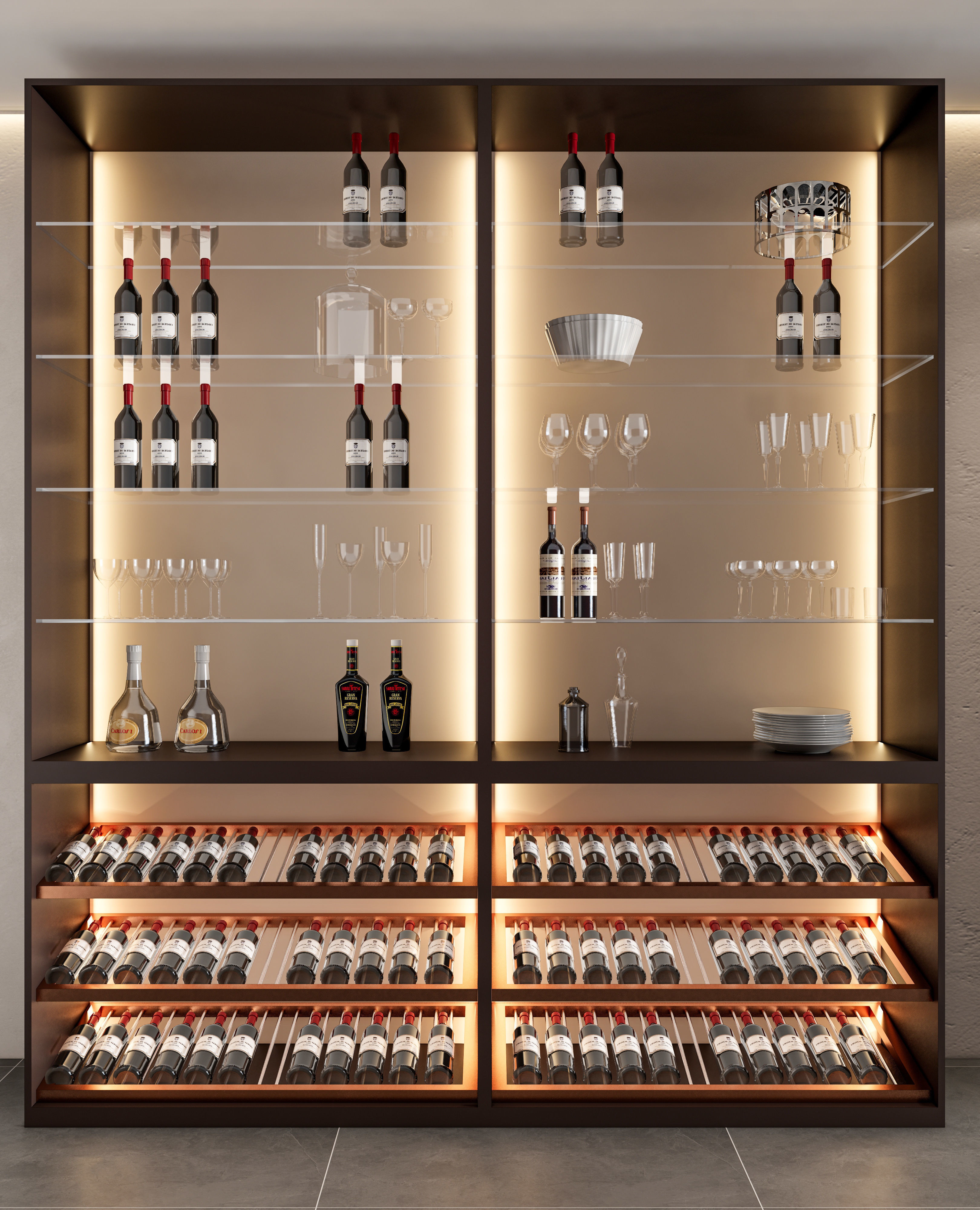 Wine cabinet Rack Cellar 3D model_13