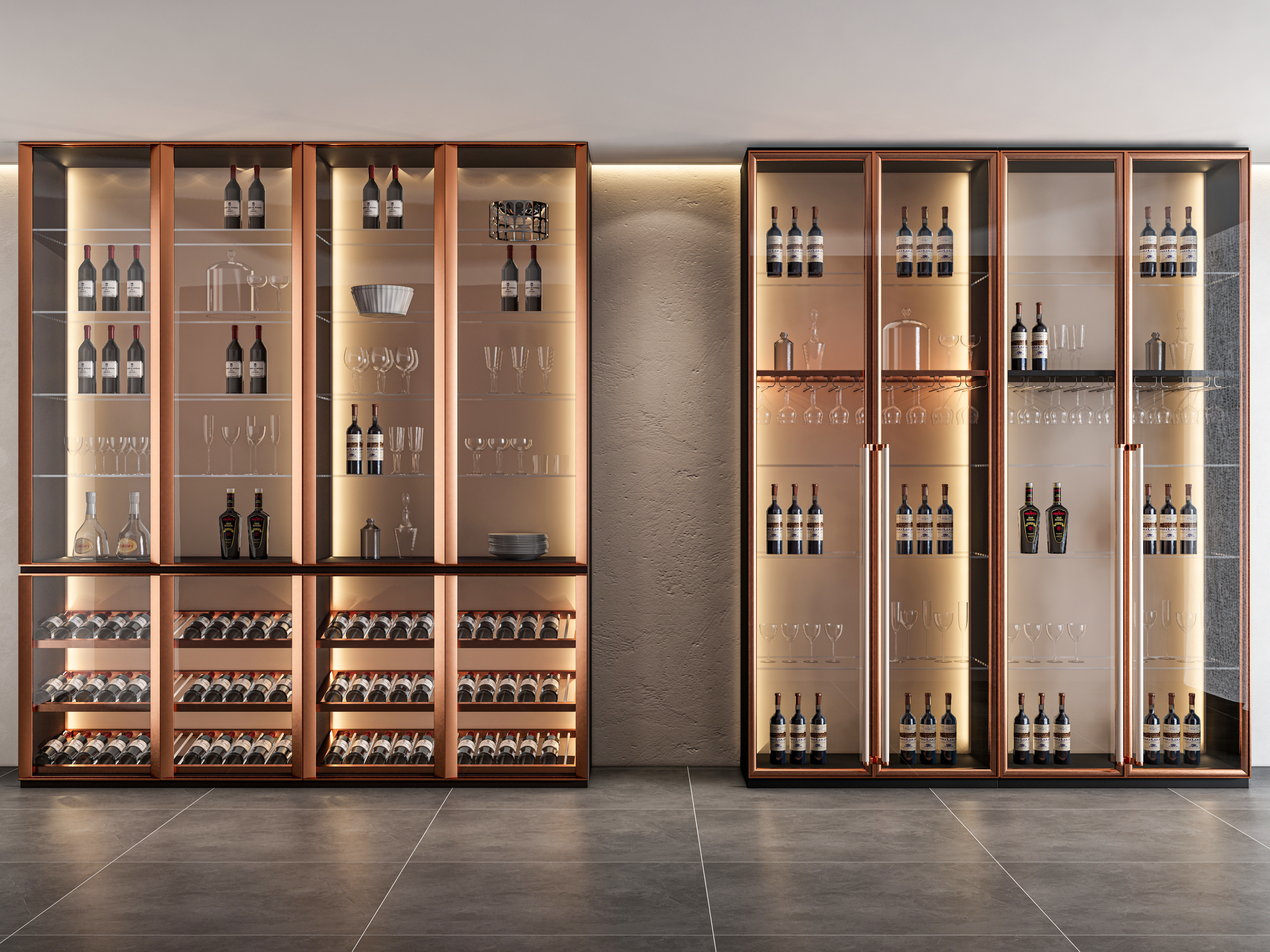 Wine cabinet Rack Cellar 3D model_1