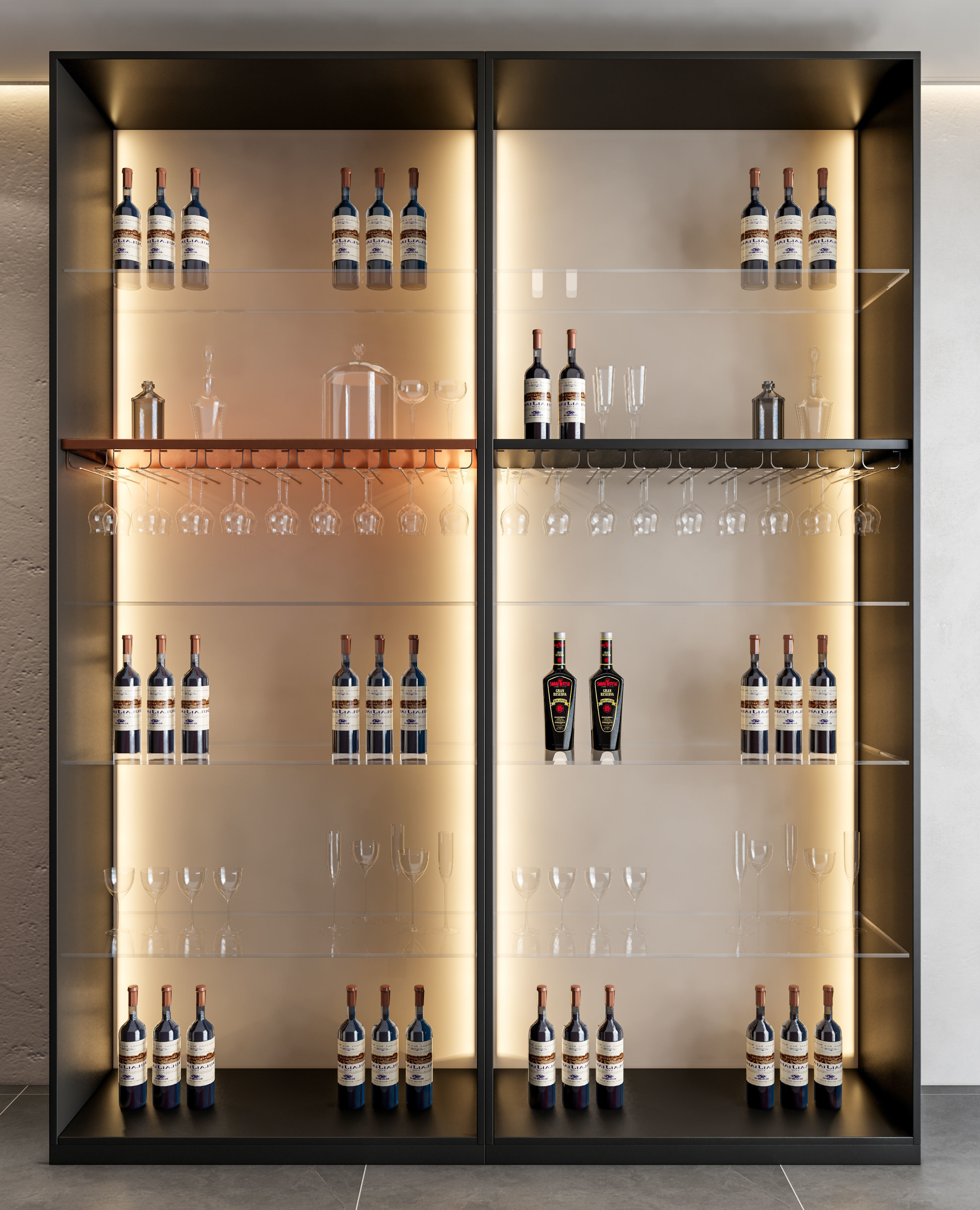 Wine cabinet Rack Cellar 3D model_16