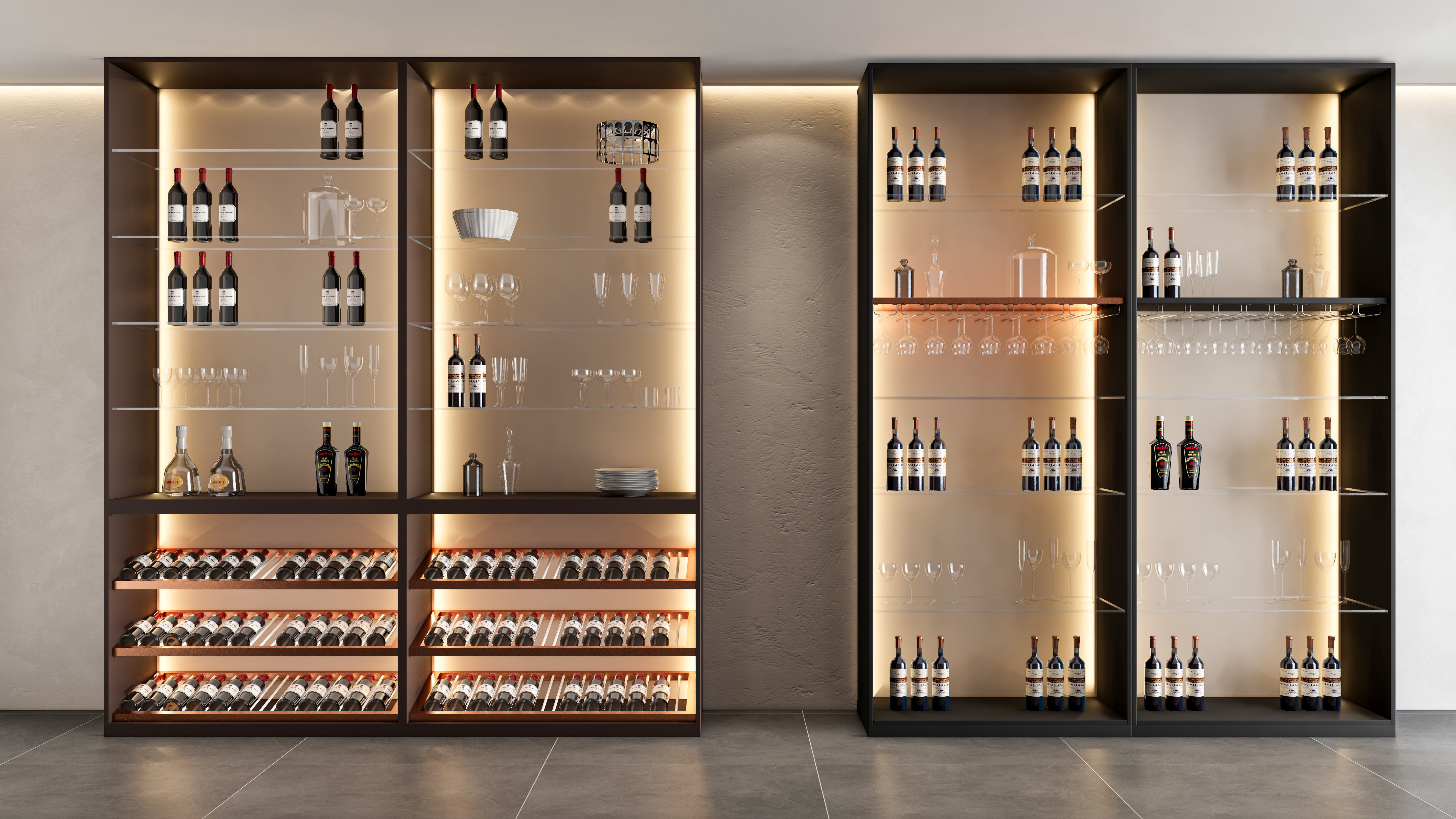 Wine cabinet Rack Cellar 3D model_2