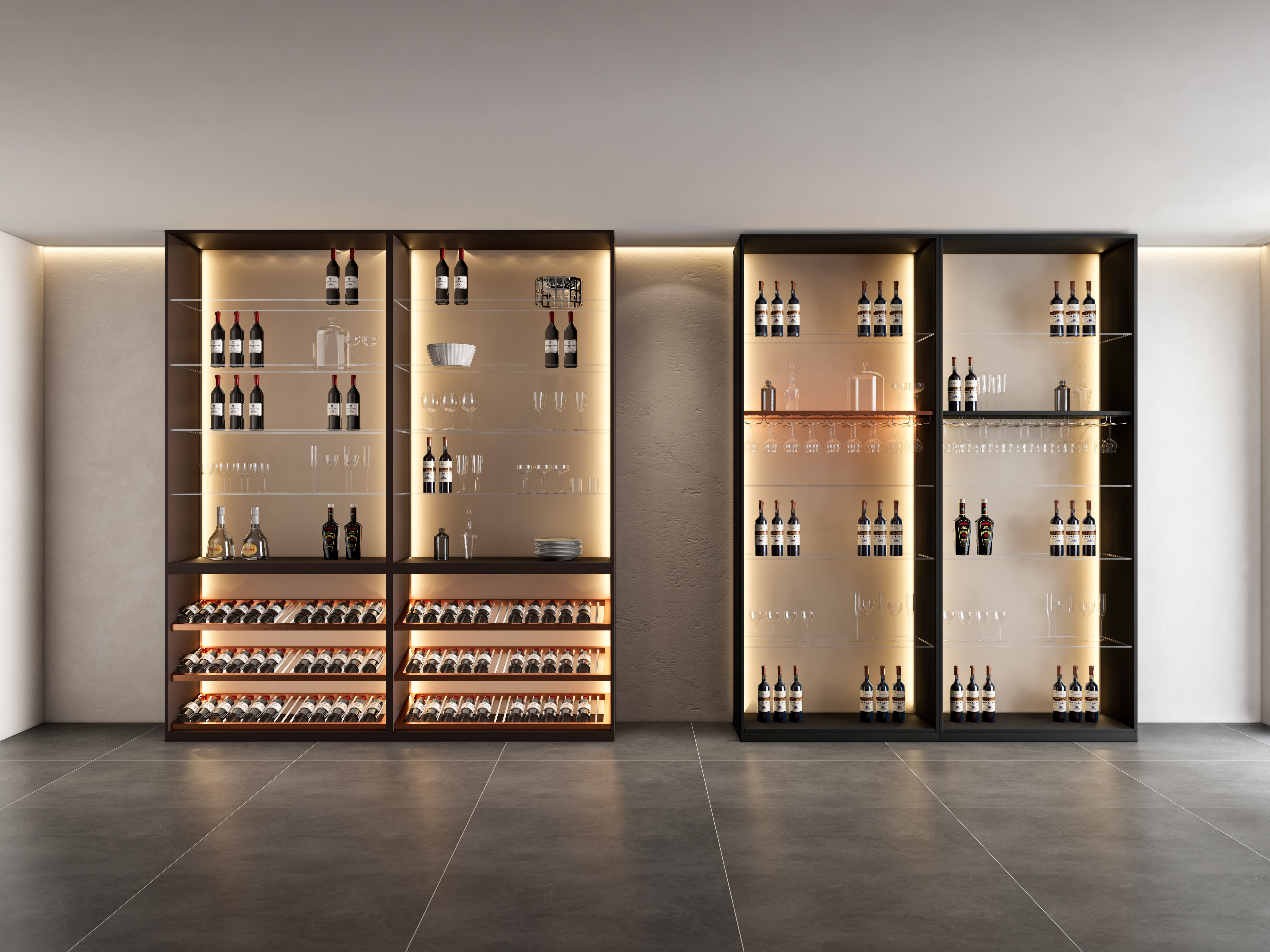 Wine cabinet Rack Cellar 3D model_3