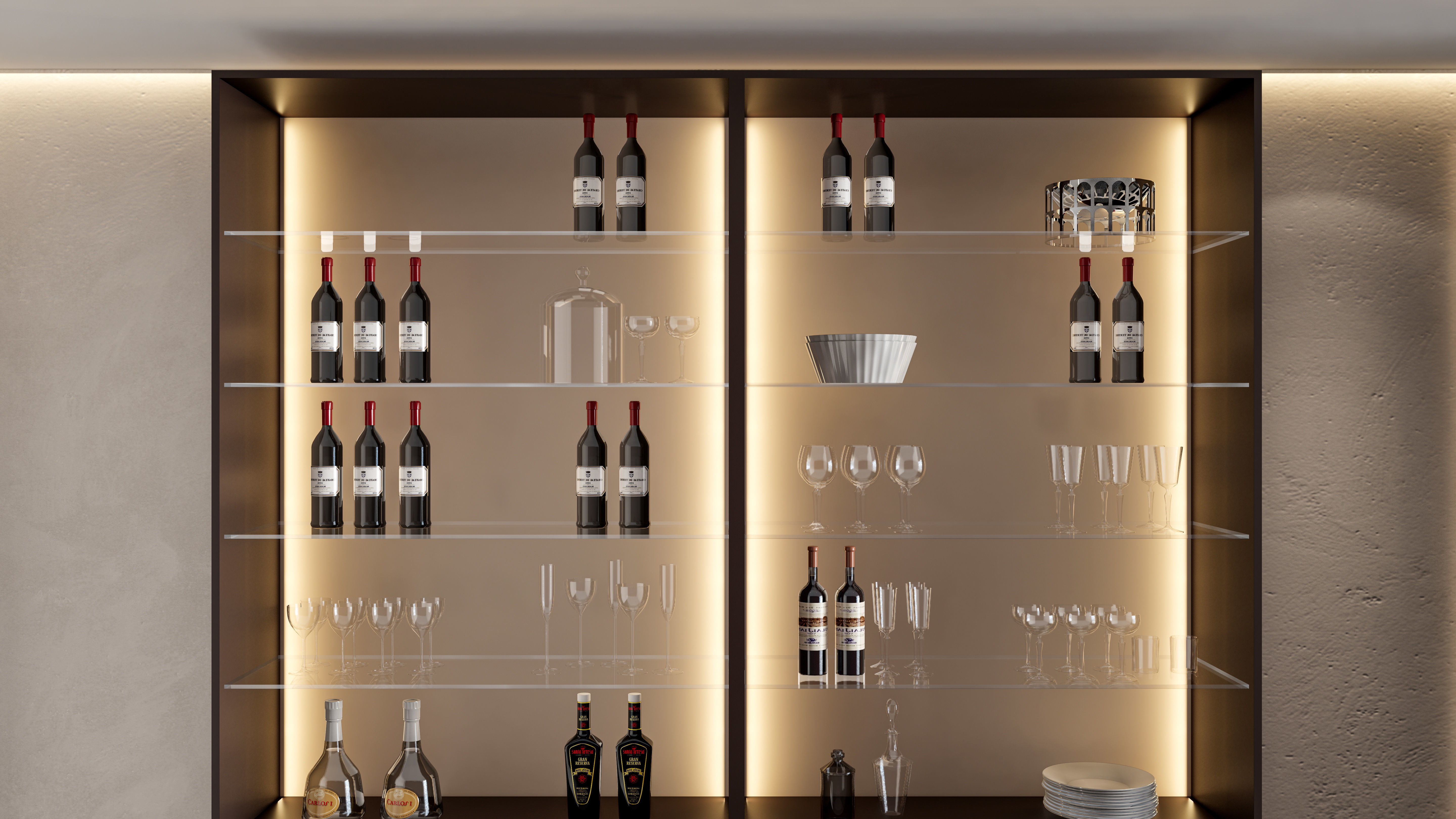 Wine cabinet Rack Cellar 3D model_12