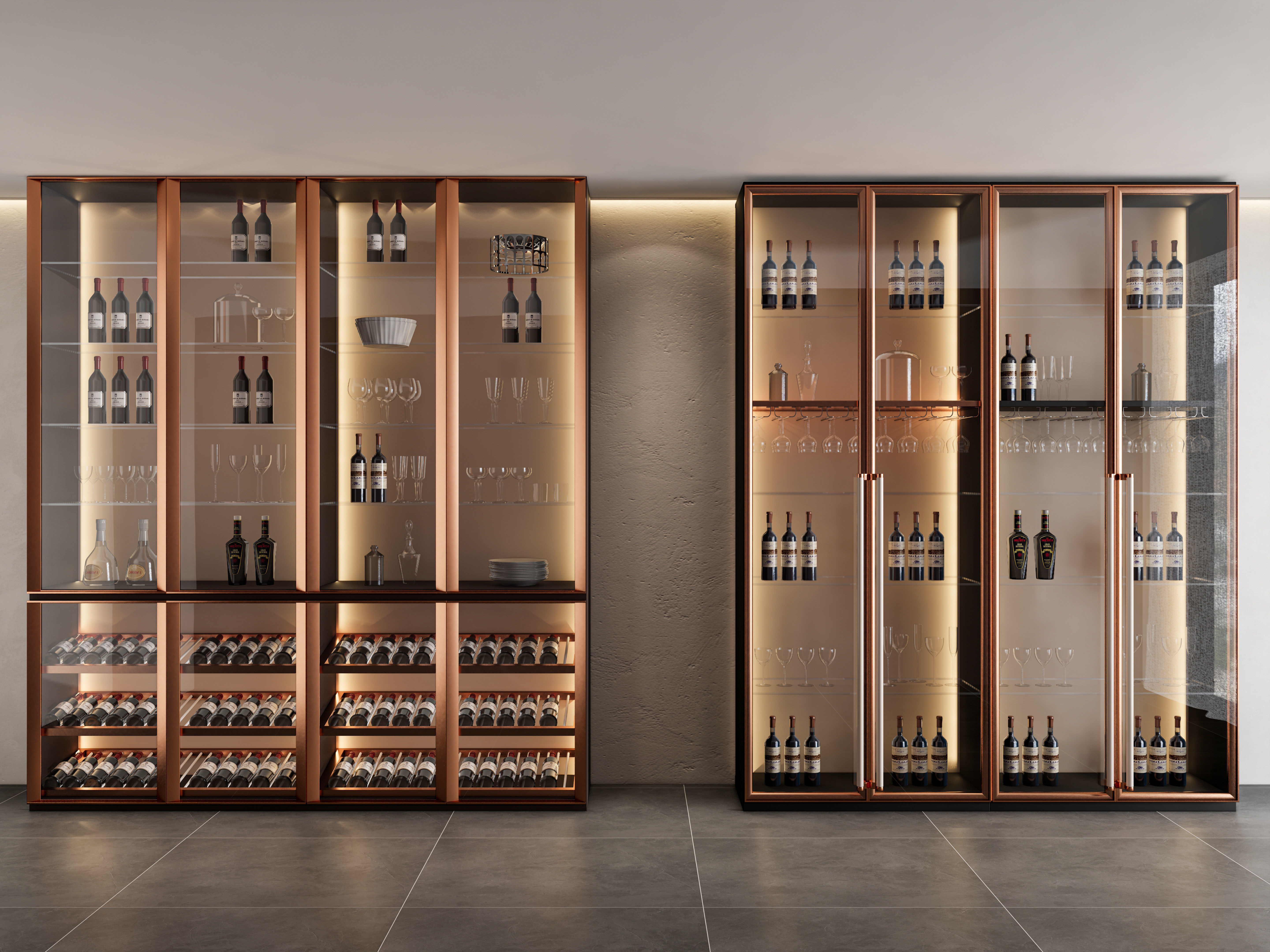 Wine cabinet Rack Cellar 3D model_4