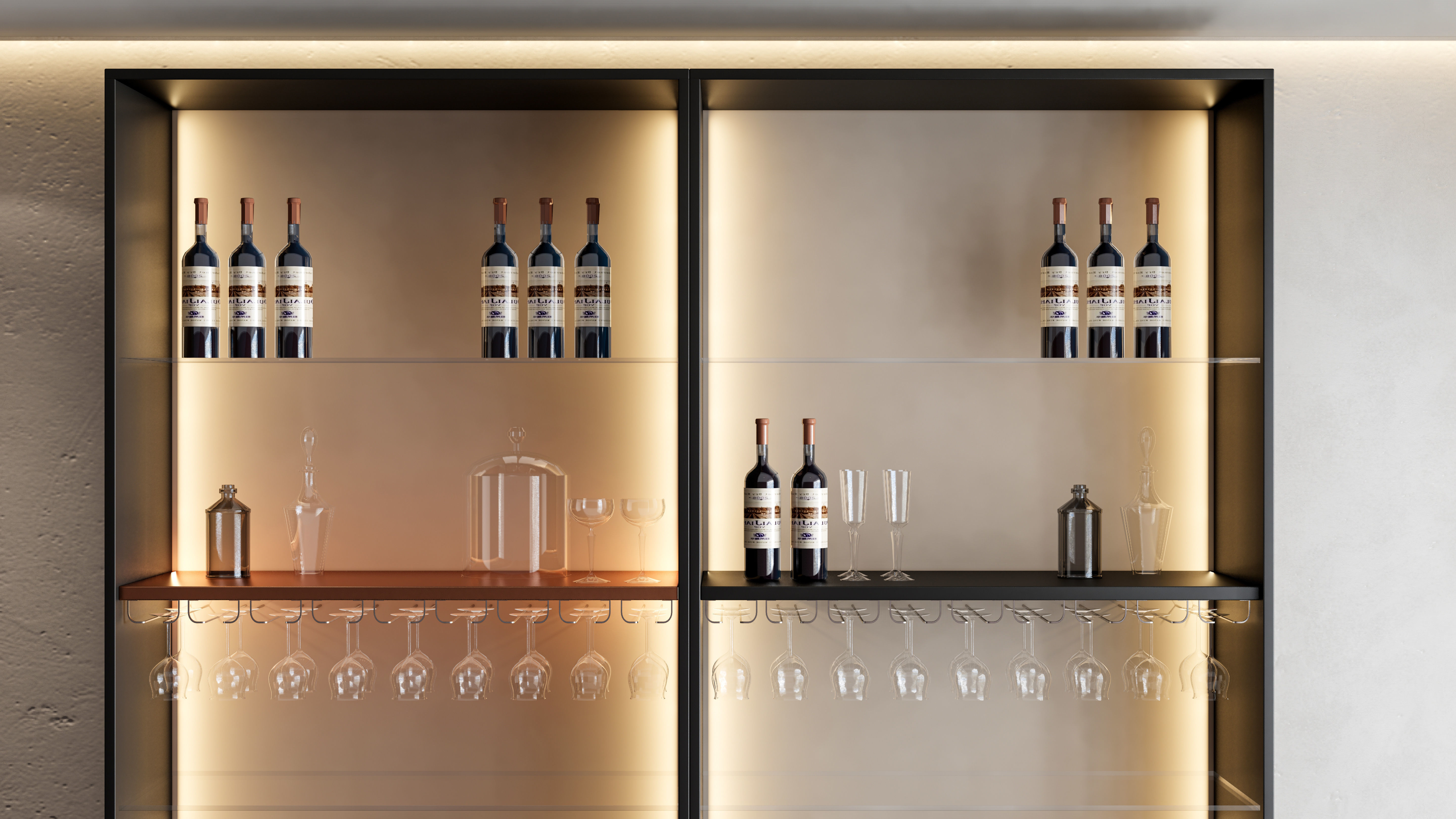 Wine cabinet Rack Cellar 3D model_10