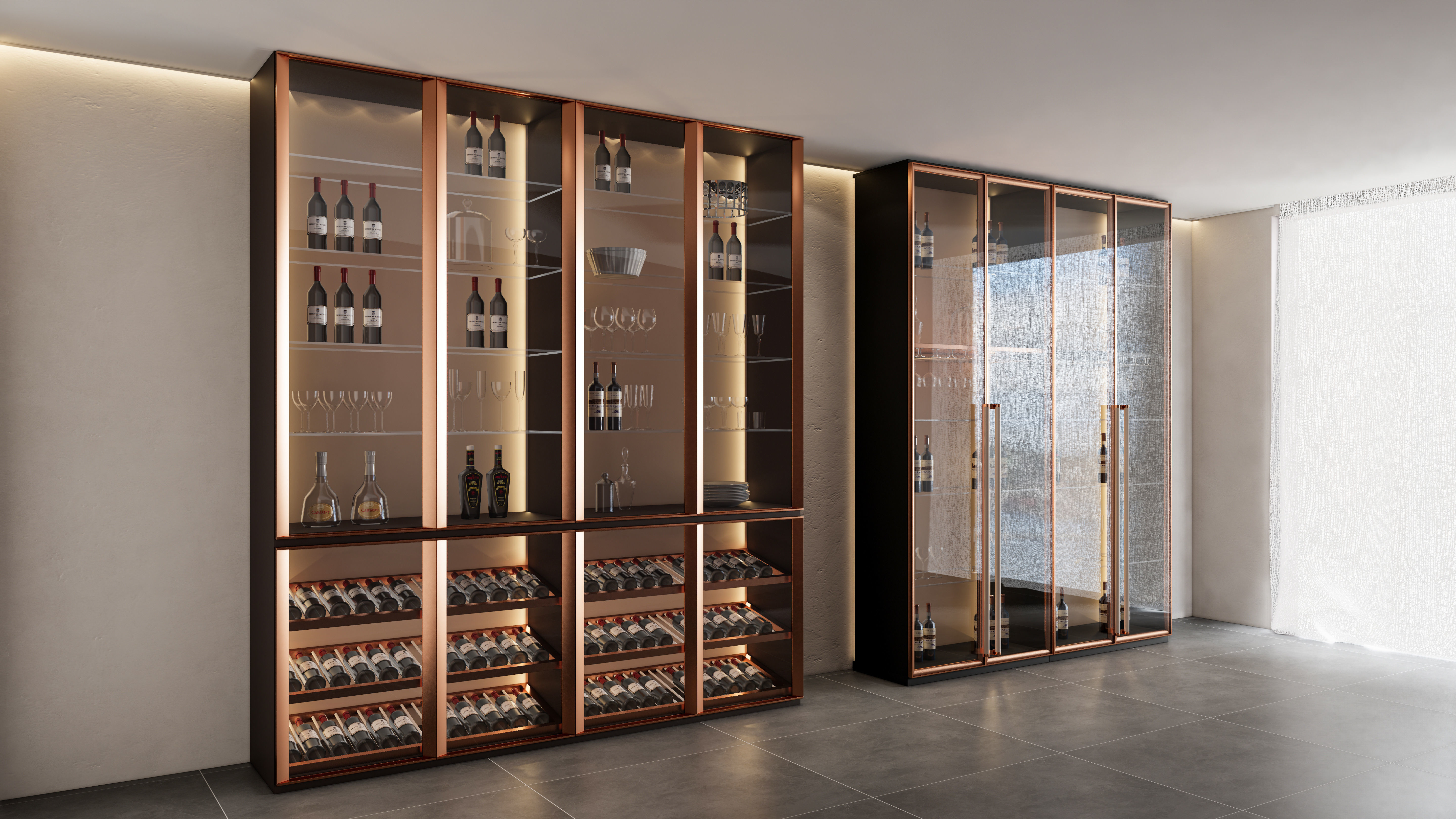 Wine cabinet Rack Cellar 3D model_5