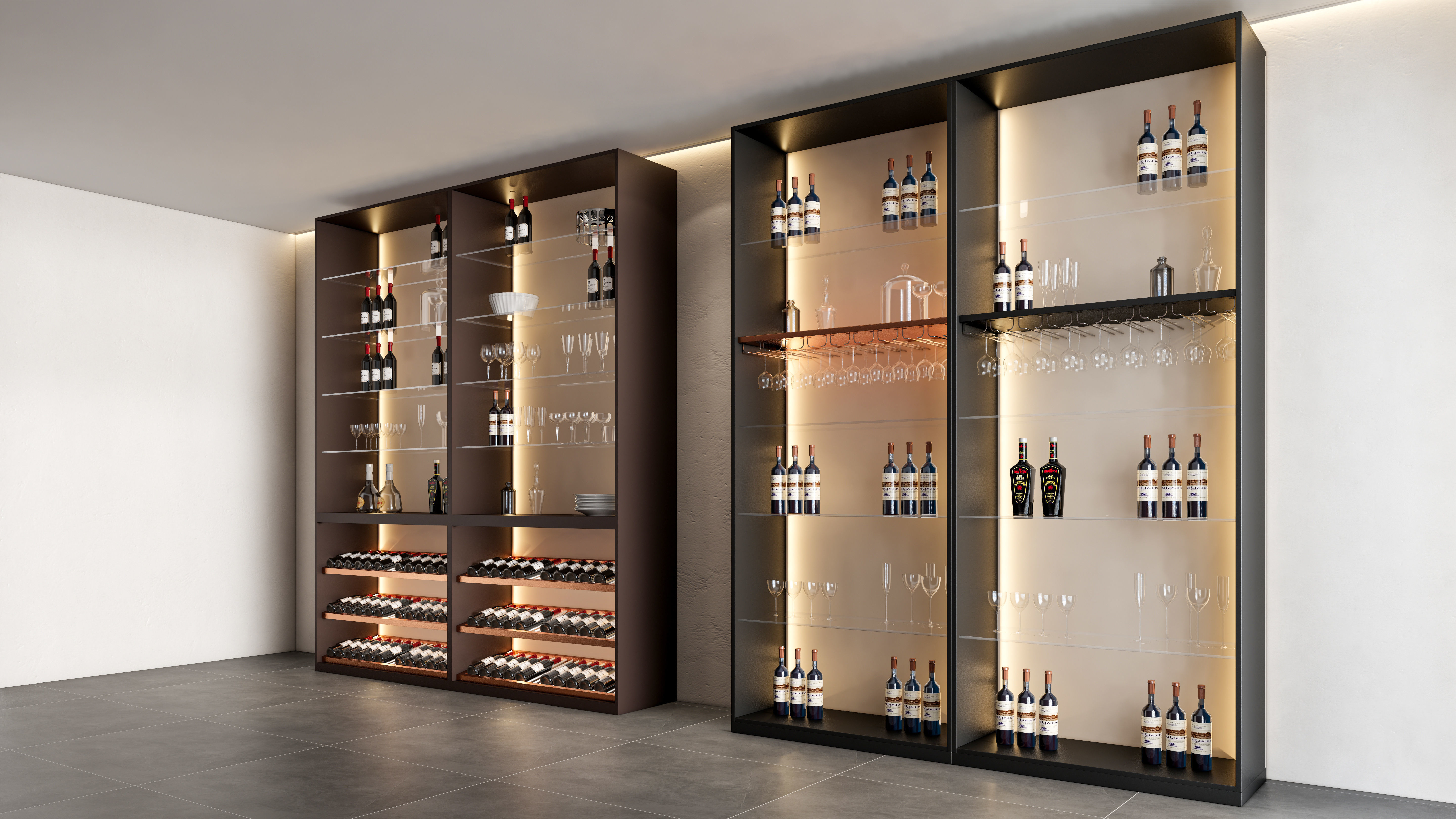Wine cabinet Rack Cellar 3D model_7