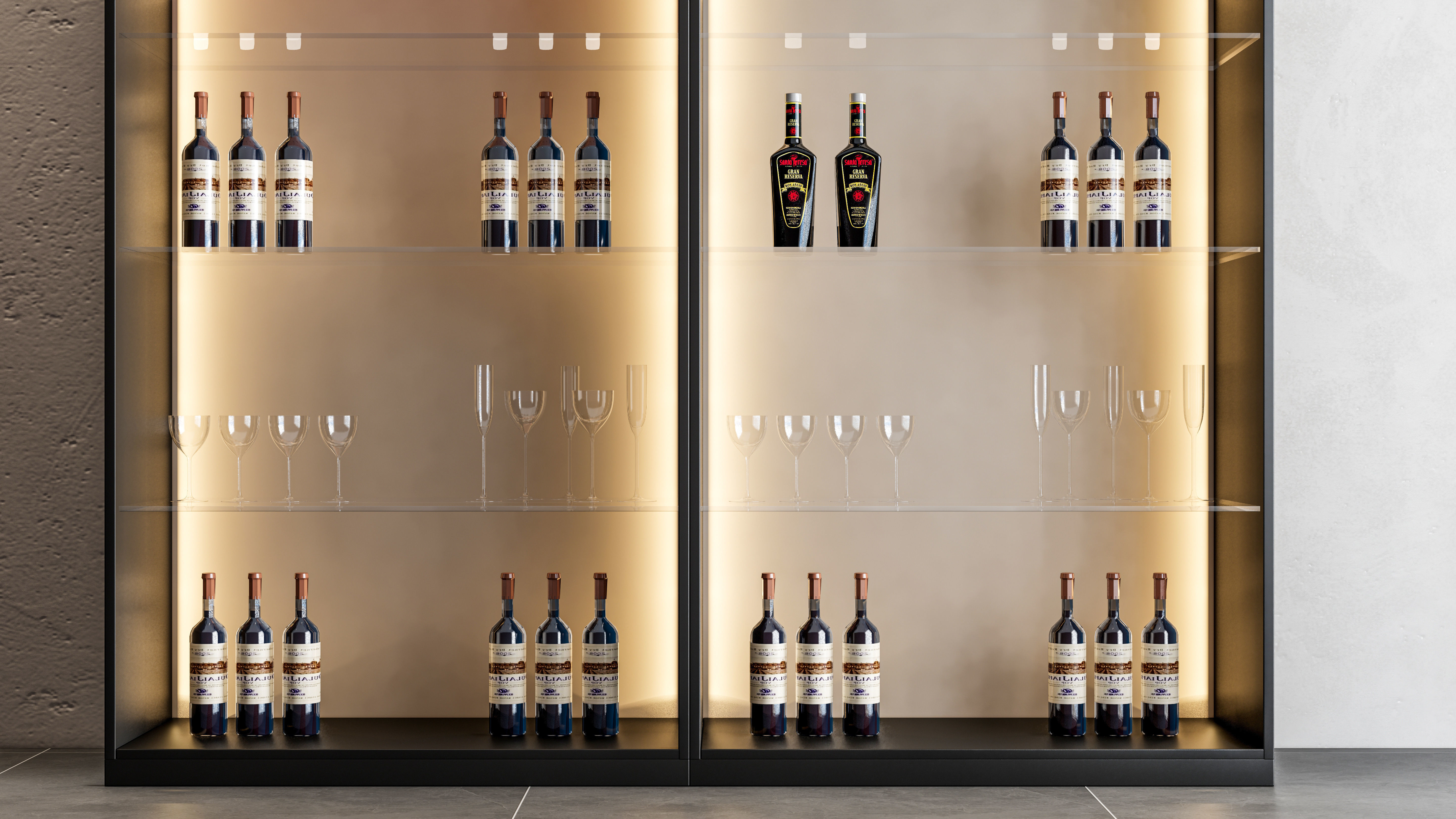 Wine cabinet Rack Cellar 3D model_9