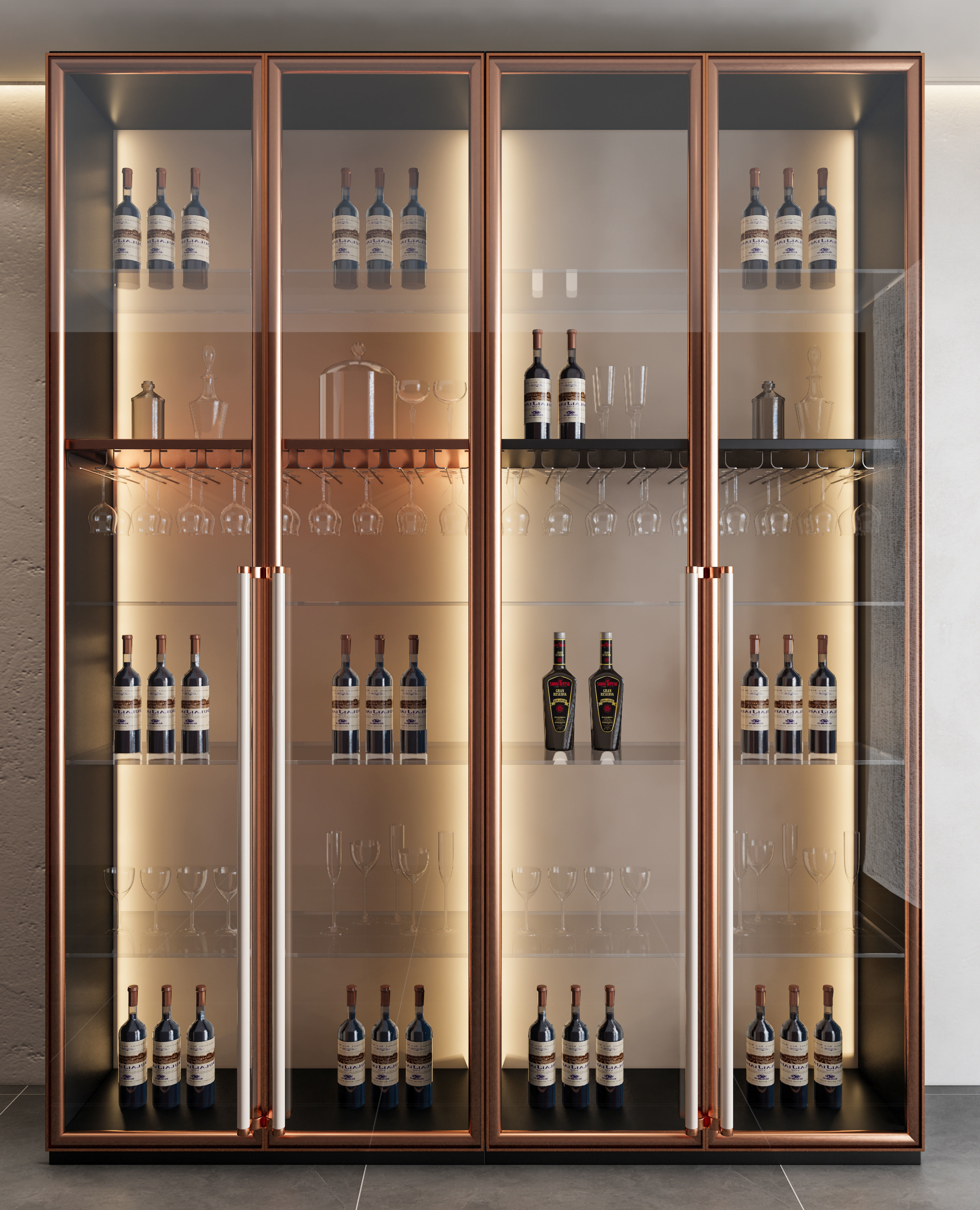 Wine cabinet Rack Cellar 3D model_15