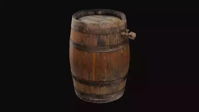Wooden Barrel Dispenser 01 - HeraScans