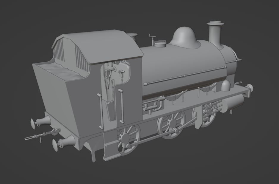 GWR 1361 class steam train Low-poly 3D model_2