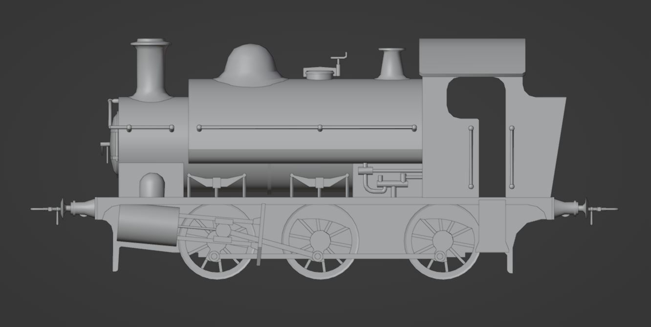 GWR 1361 class steam train Low-poly 3D model_3