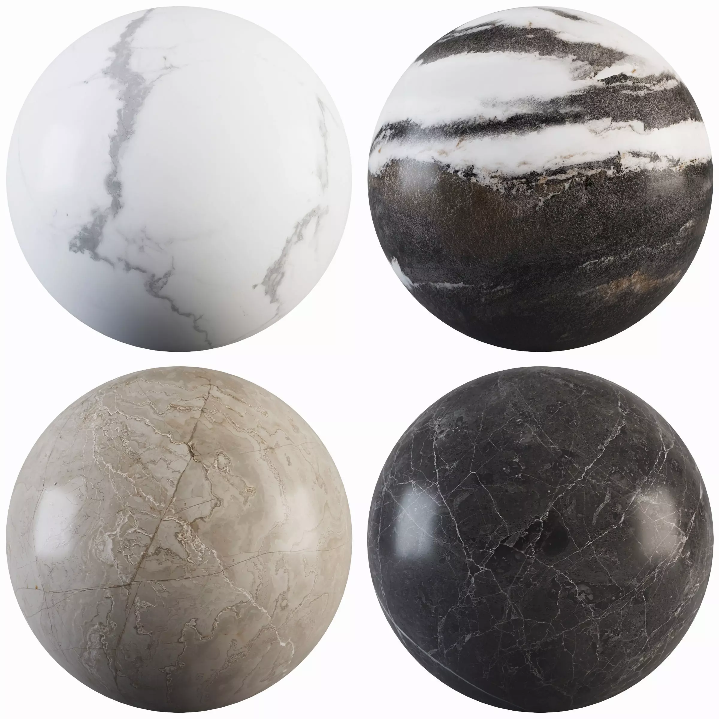 Marble 25  - Nill White - Panda - gray and cream marble Texture_0