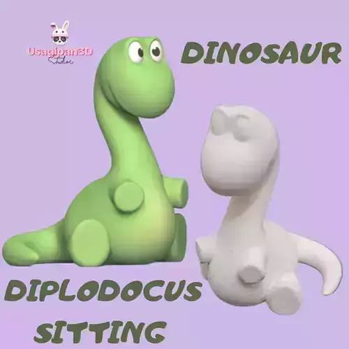 Dinosaur Diplodocus Sitting 3D print model