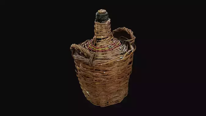 Wicker Wine Bottle 01 - HeraScans