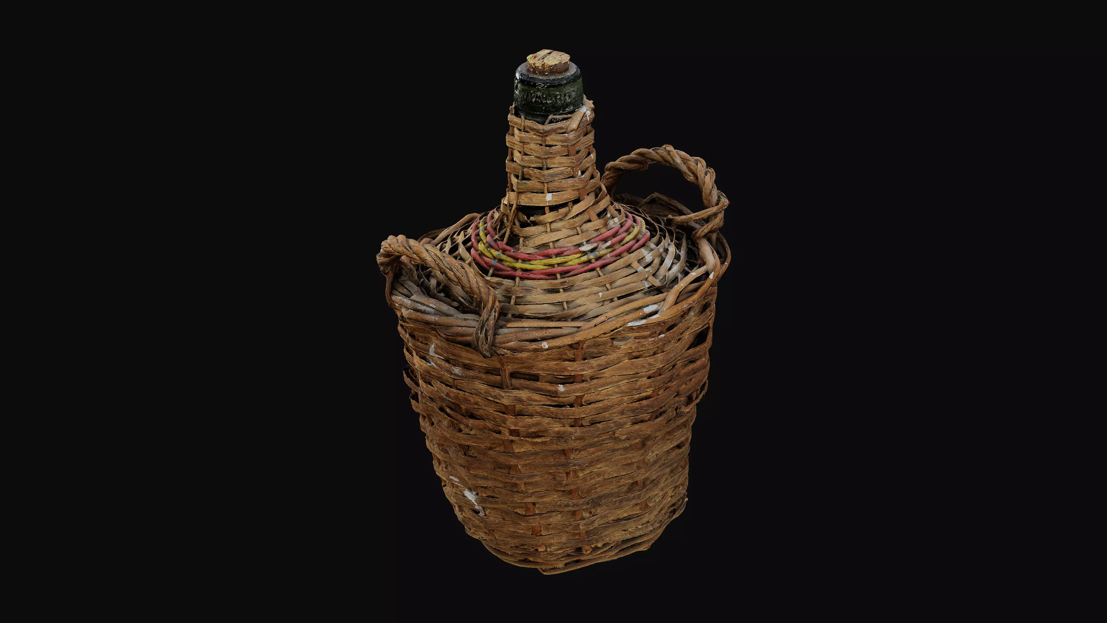 Wicker Wine Bottle 01 - HeraScans Low-poly 3D model