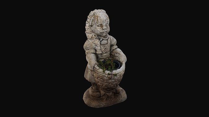 Garden Decorative Figure Girl 01 - HeraScans 3D model