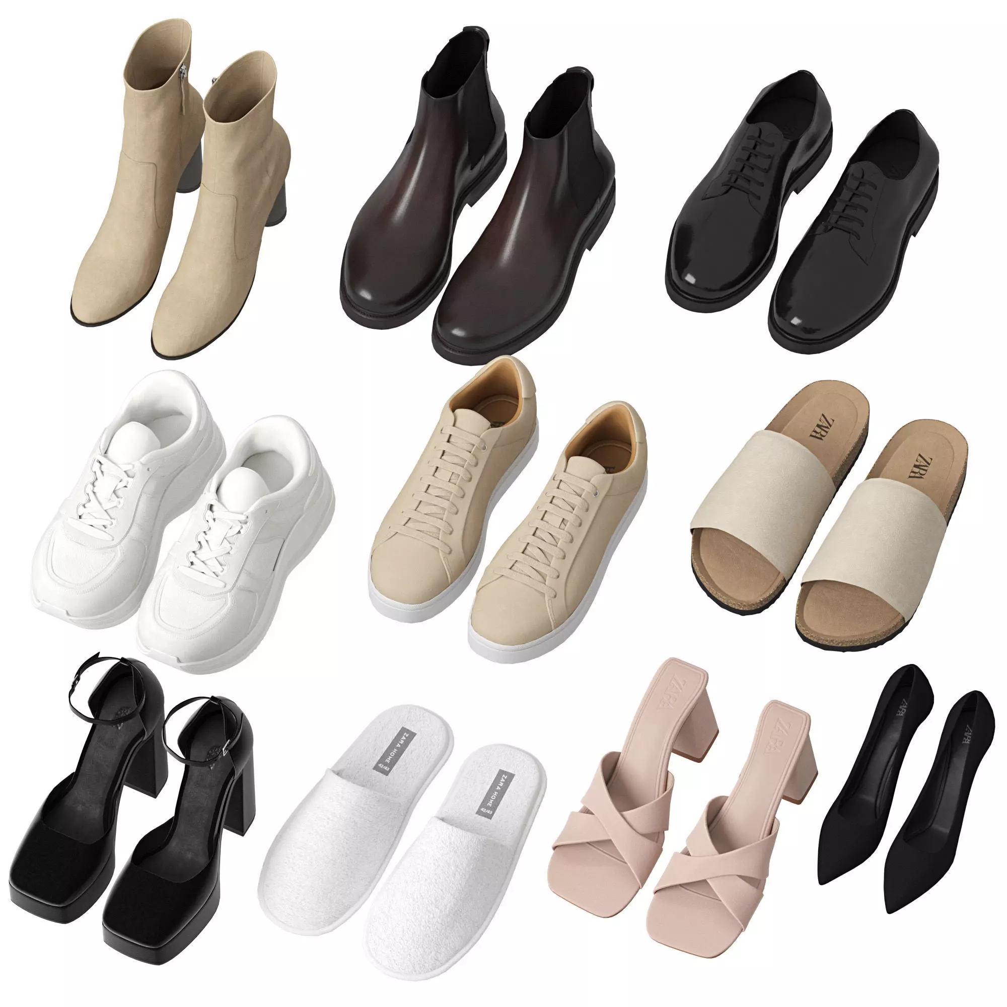 Shoes ZARA set 01 3D model