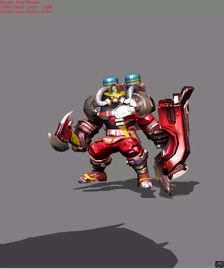 johnson Fire Chief Skin Low-poly 3D model_0