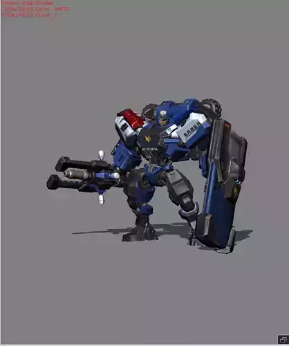 Johnson SABER Automata Skin Low-poly 3D model