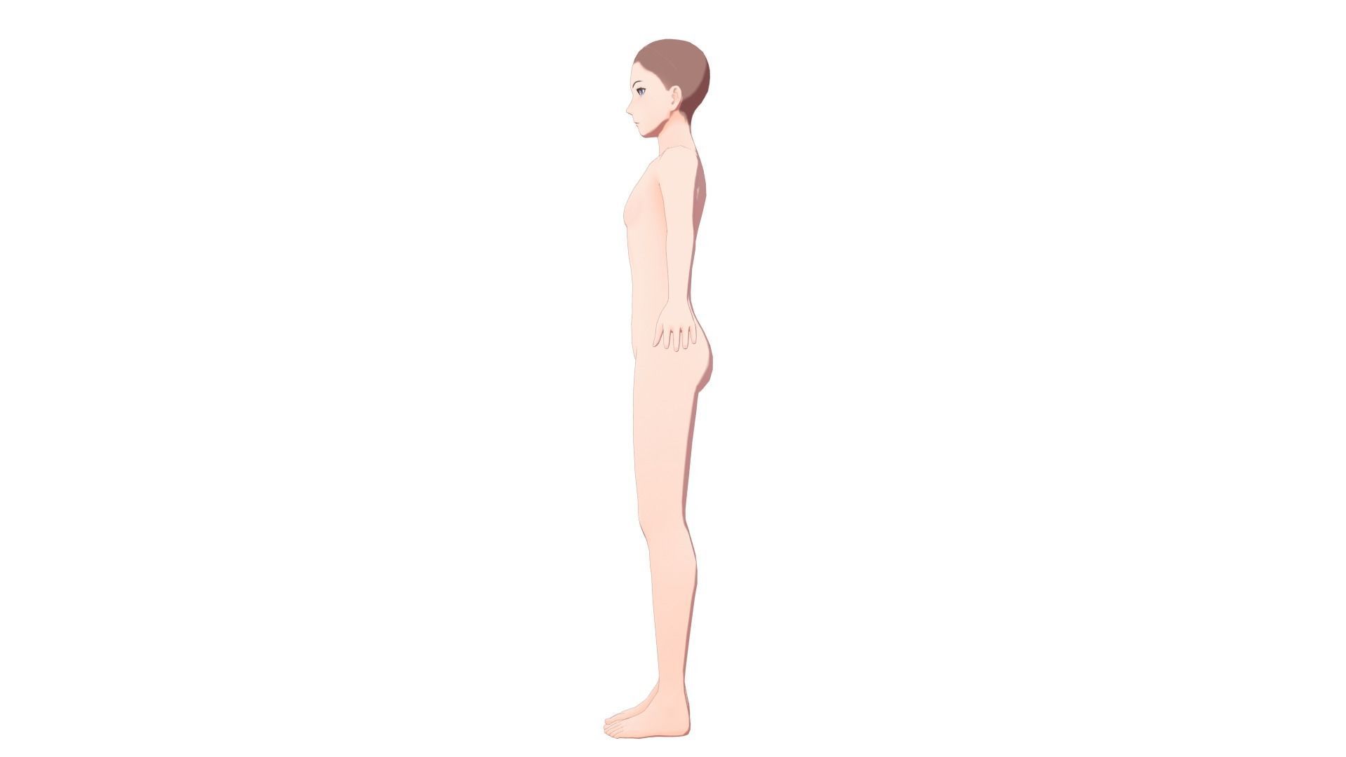 Anime Male Base Model V1 Low-poly 3D model_21