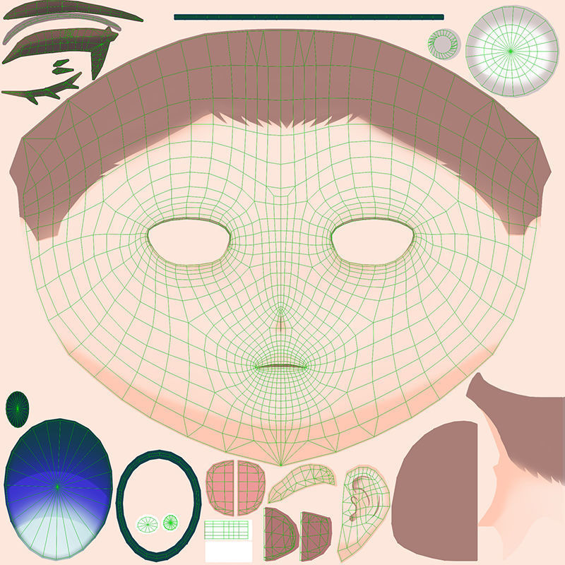 Anime Male Base Model V1 Low-poly 3D model_11