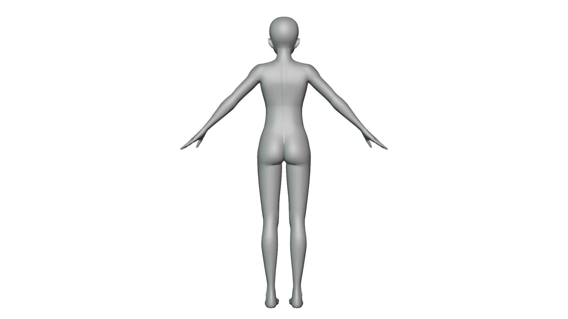 Anime Male Base Model V1 Low-poly 3D model_28