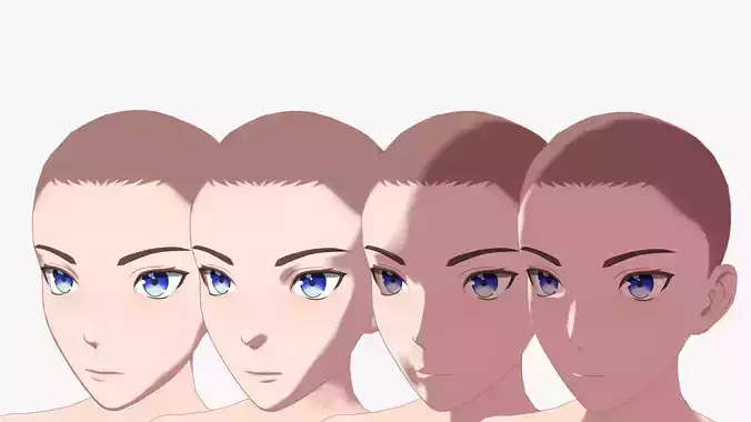 Anime Male Base Model V1 Low-poly 3D model