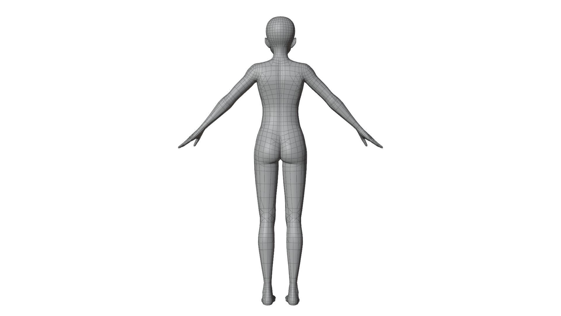 Anime Male Base Model V1 Low-poly 3D model_17