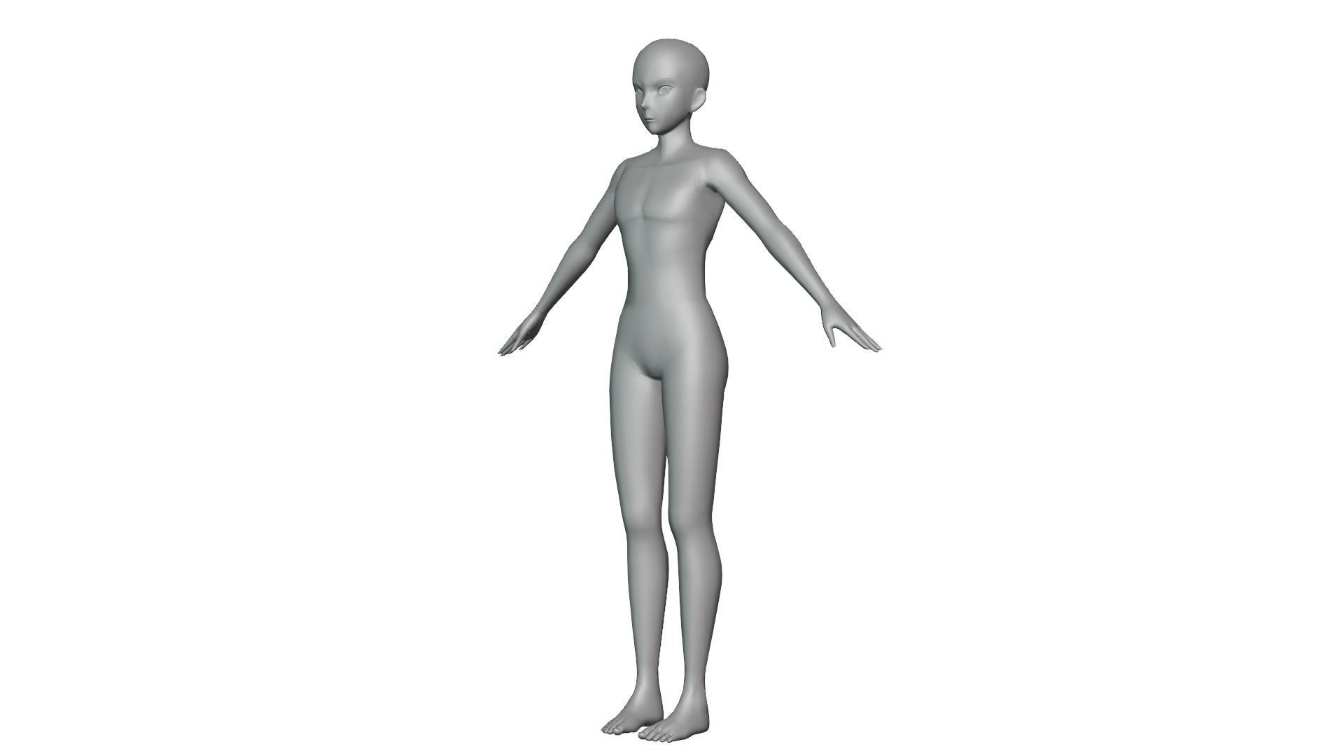 Anime Male Base Model V1 Low-poly 3D model_30