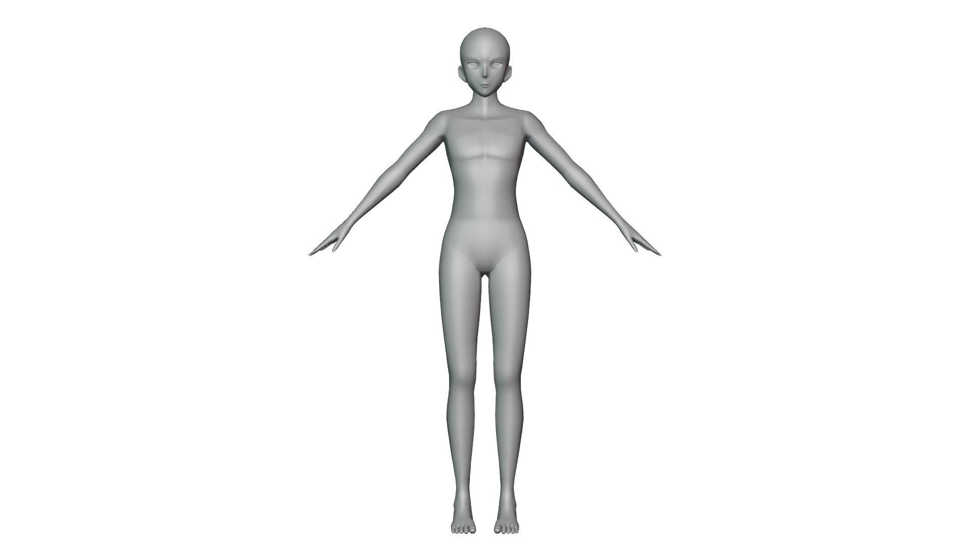 Anime Male Base Model V1 Low-poly 3D model_27