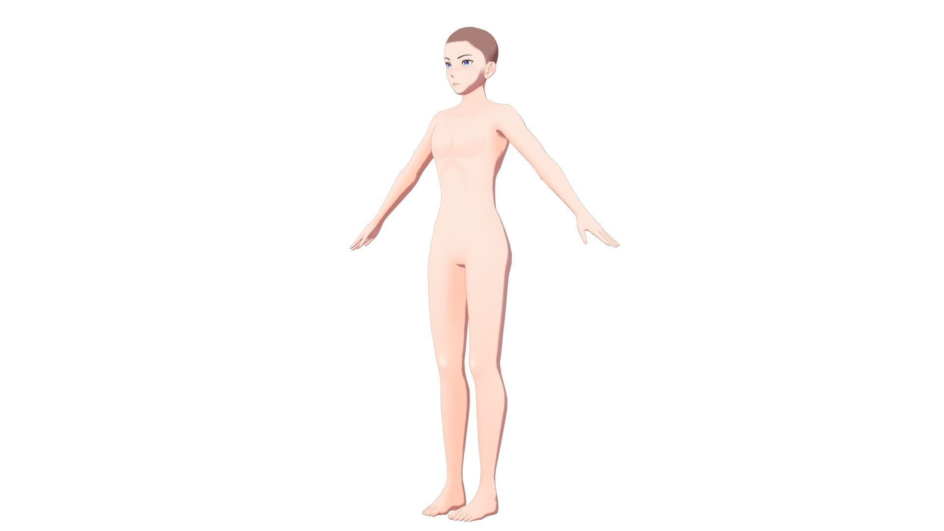 Anime Male Base Model V1 Low-poly 3D model_22